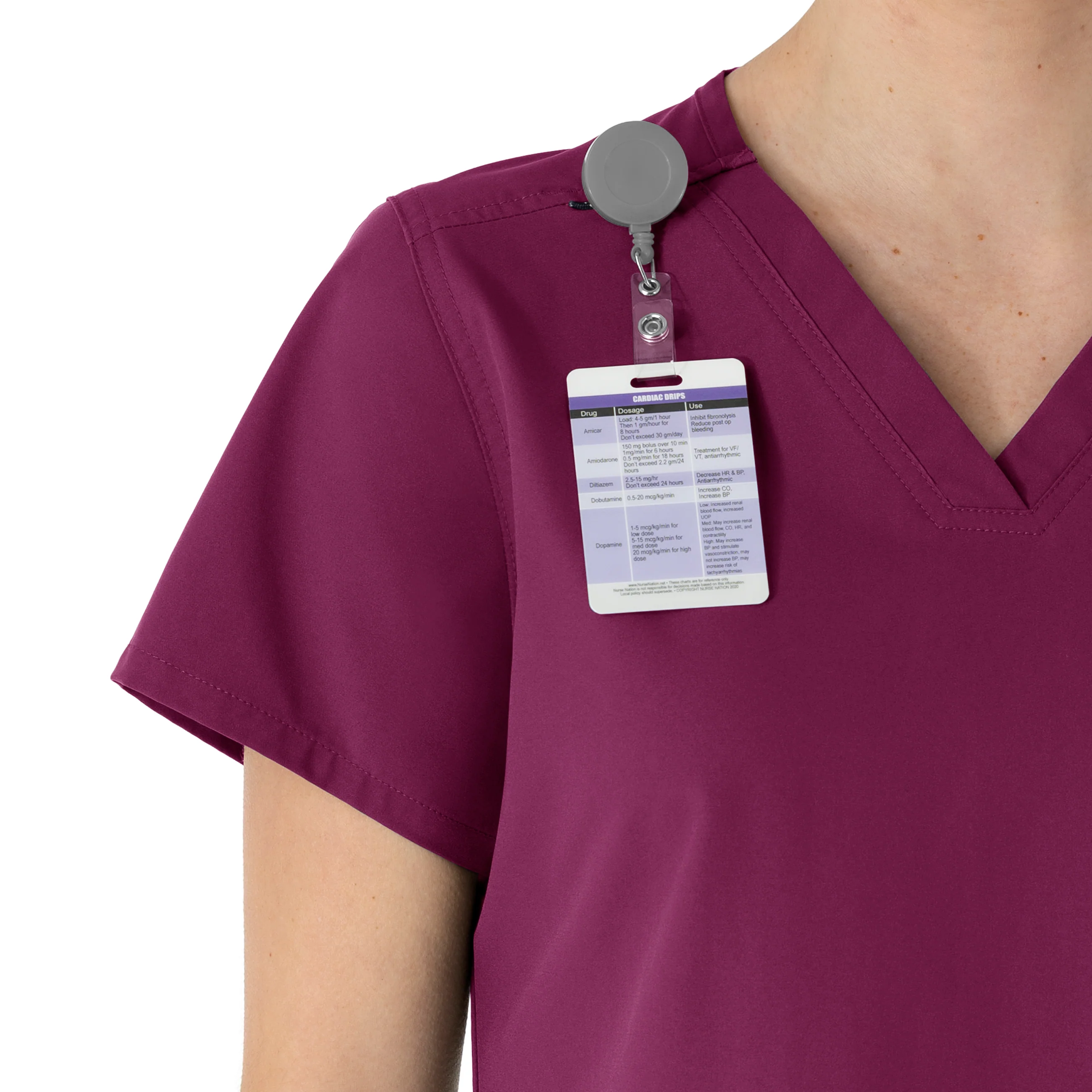 Carhartt Force Essentials Women's V-Neck Scrub Top - Wine - Image 7