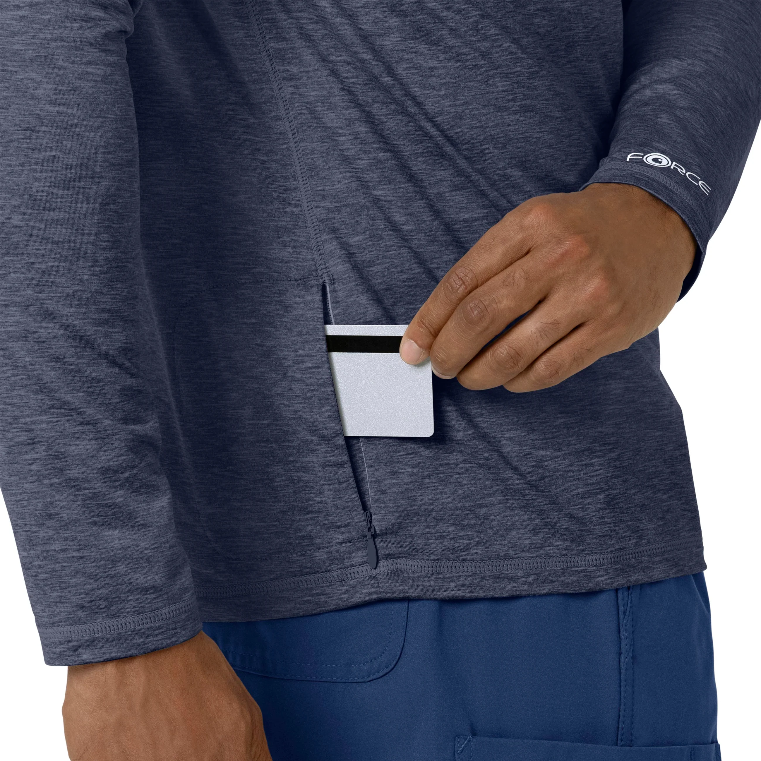 Carhartt Force Men's Long Sleeve Tee - Navy Heather - Image 8