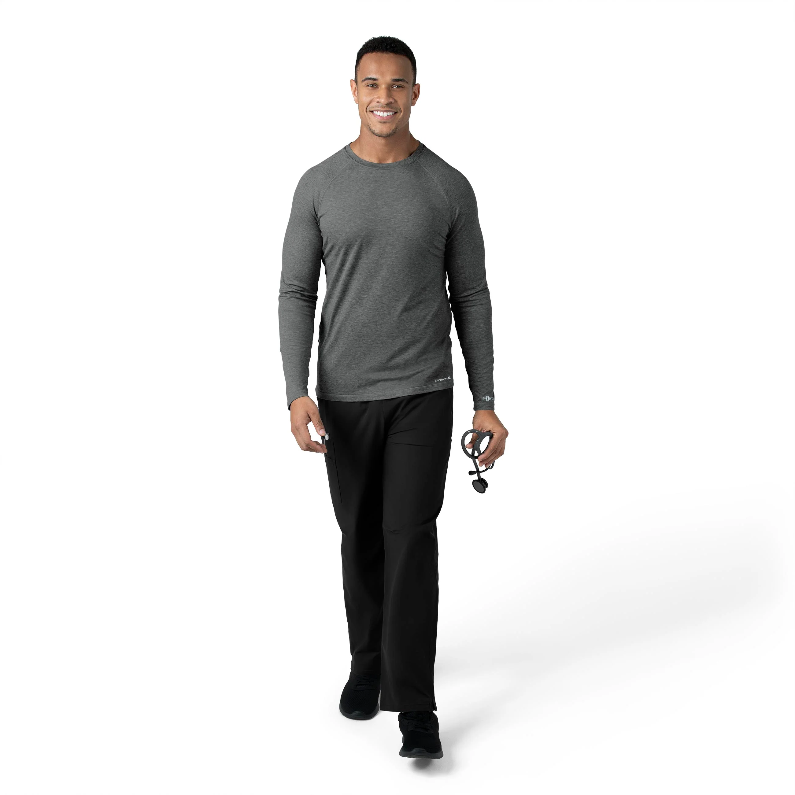 Carhartt Force Men's Long Sleeve Tee - Pewter Heather - Image 3