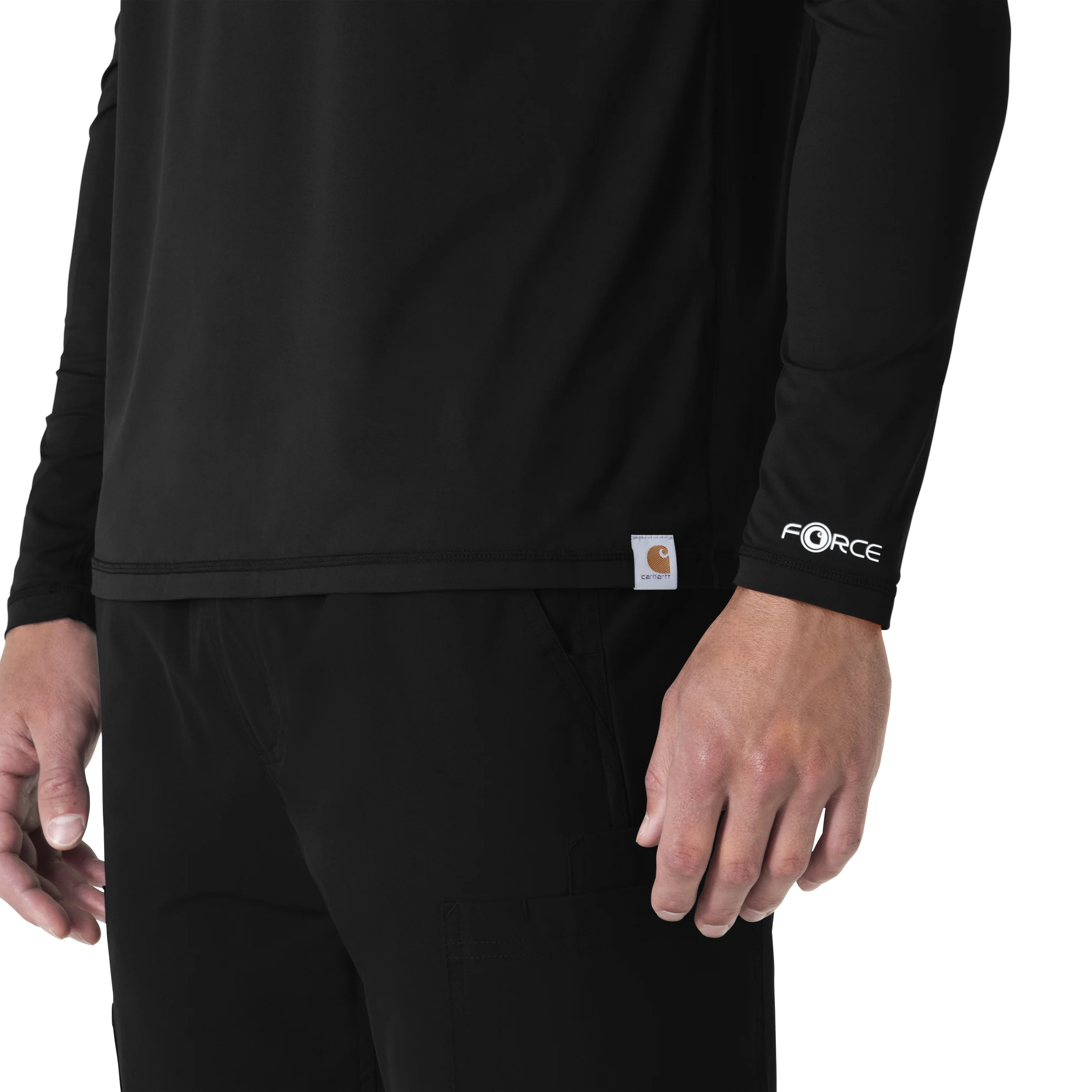 Carhartt Force Sub-Scrubs Men's Performance Long Sleeve Tee - Black - Image 5