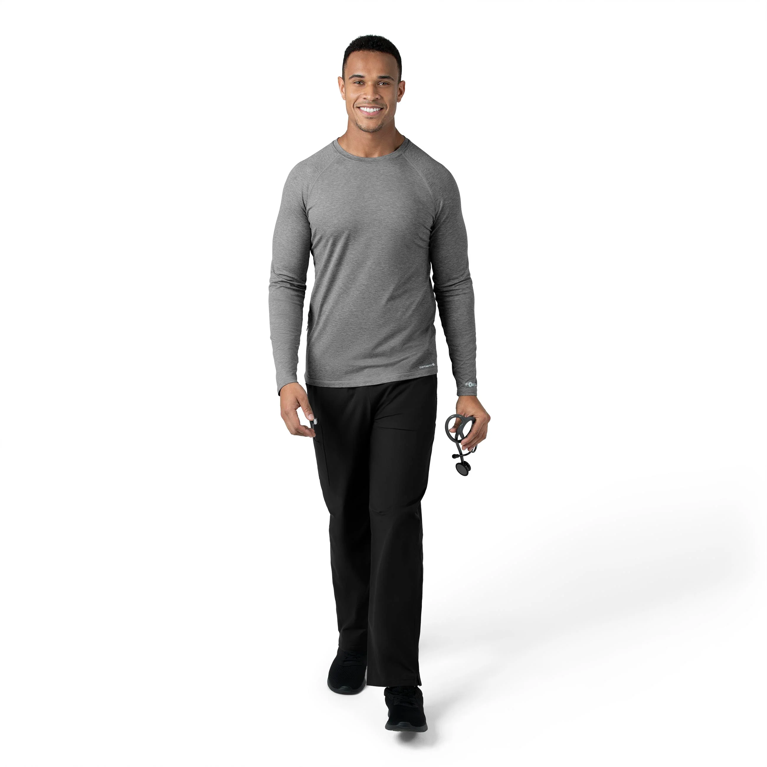 Carhartt Force Men's Performance Long Sleeve Tee - Grey Heather - Image 3