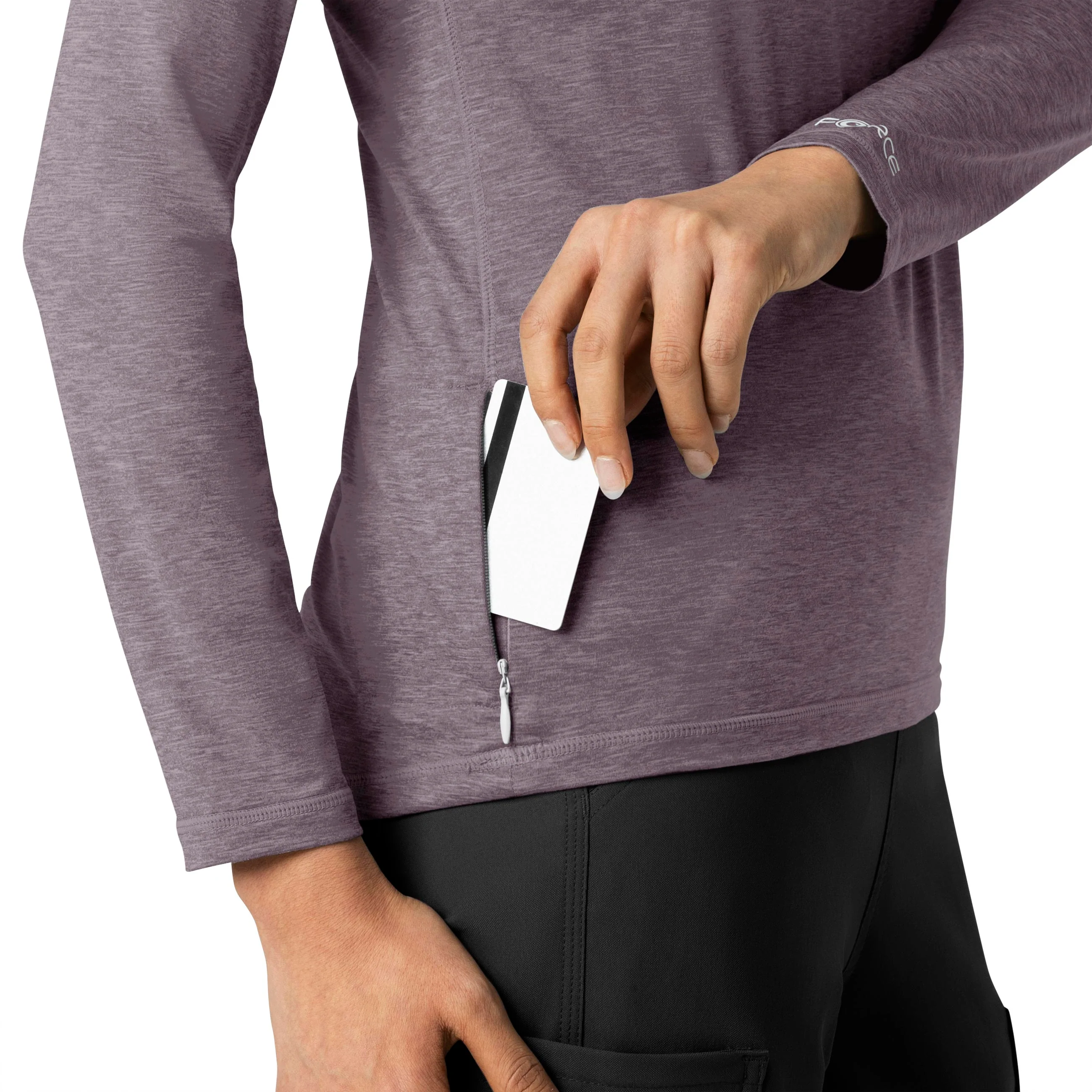 Carhartt Force Women's Performance Long Sleeve Tee - Black Plum Heather - Image 6