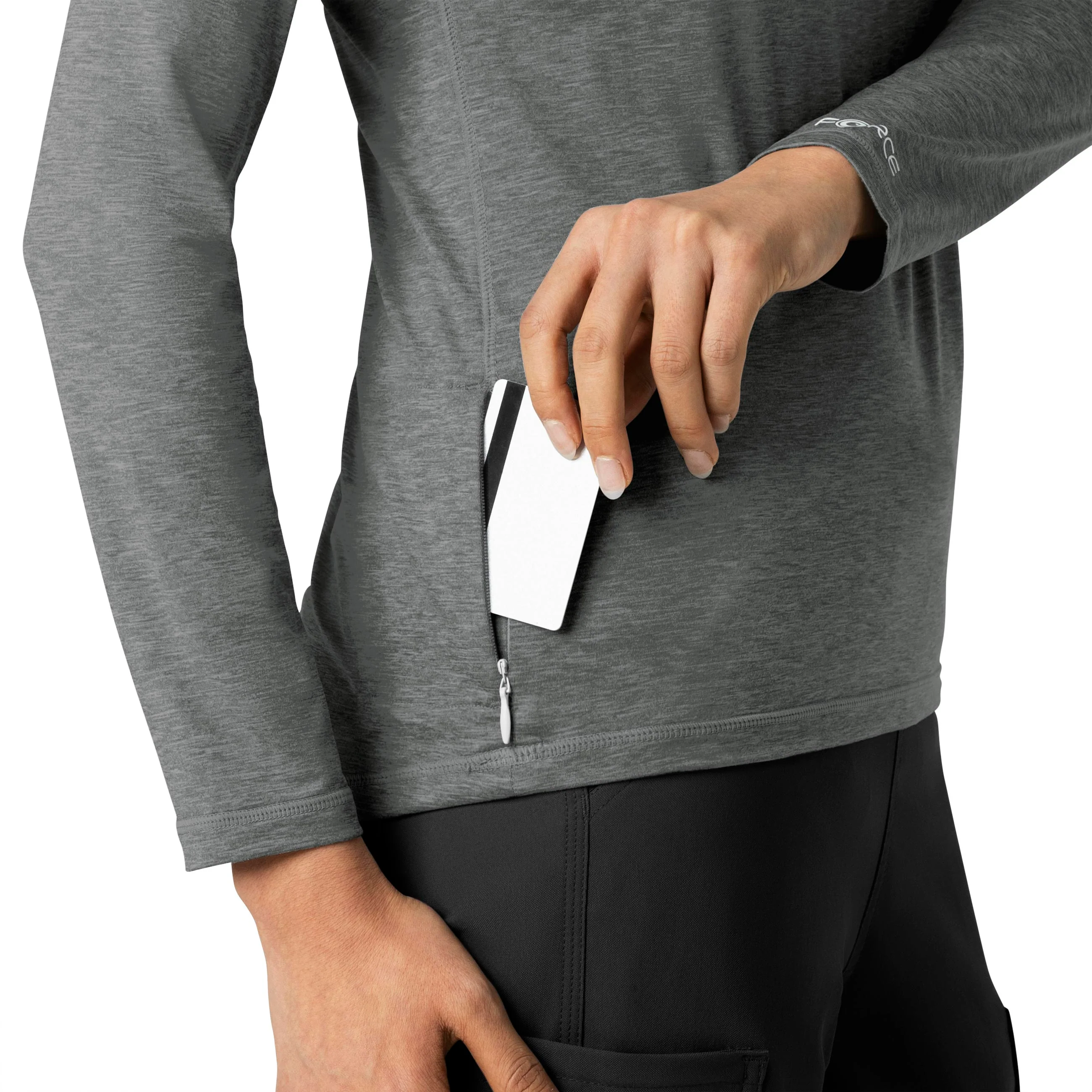 Carhartt Force Women's Performance Long Sleeve Tee - Pewter Heather - Image 6