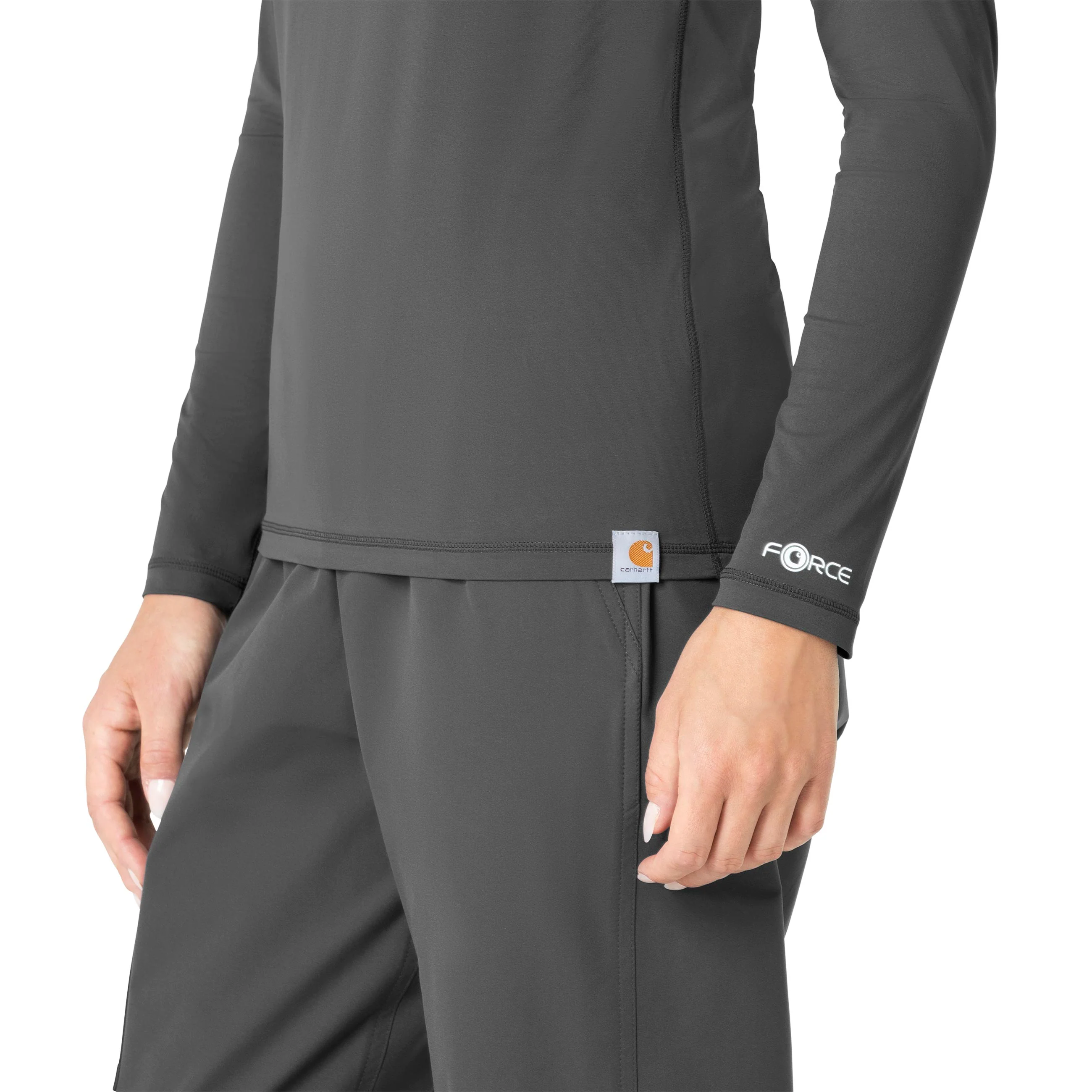 Carhartt Force Sub-Scrubs Women's Performance Long Sleeve Tee - Pewter - Image 4