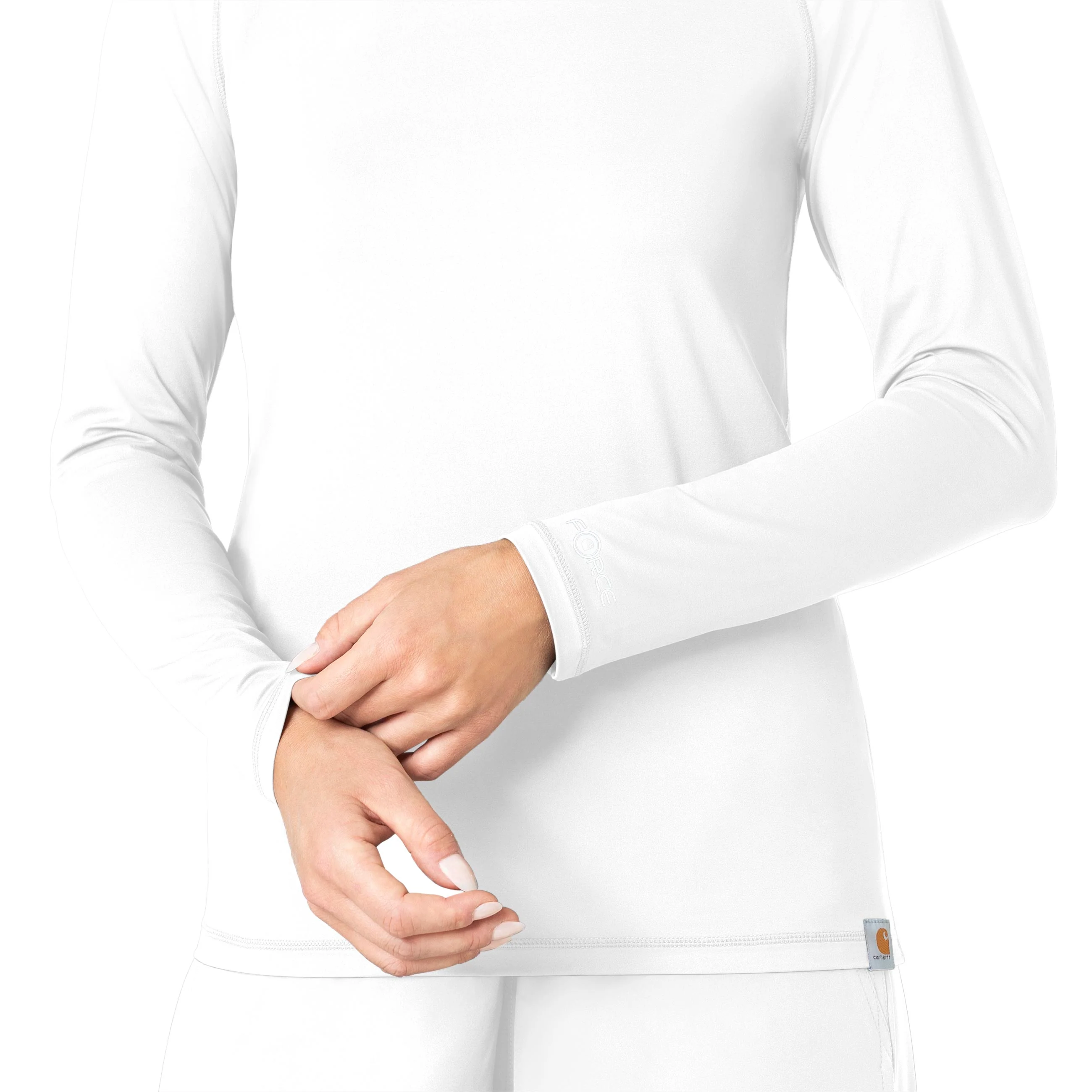 Carhartt Force Sub-Scrubs Women's Performance Long Sleeve Tee - White - Image 3