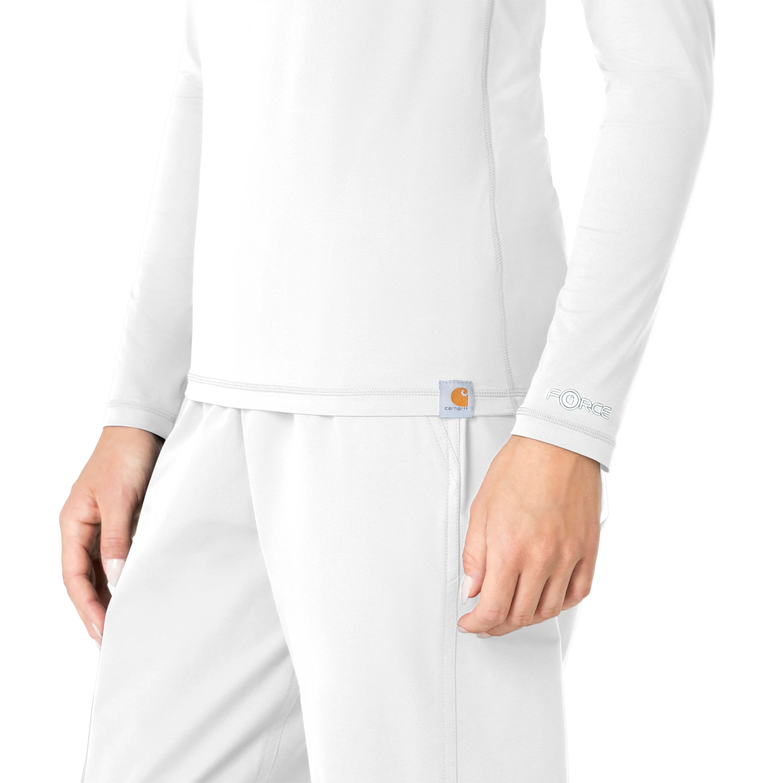 Carhartt Force Sub-Scrubs Women's Performance Long Sleeve Tee - White - Image 4