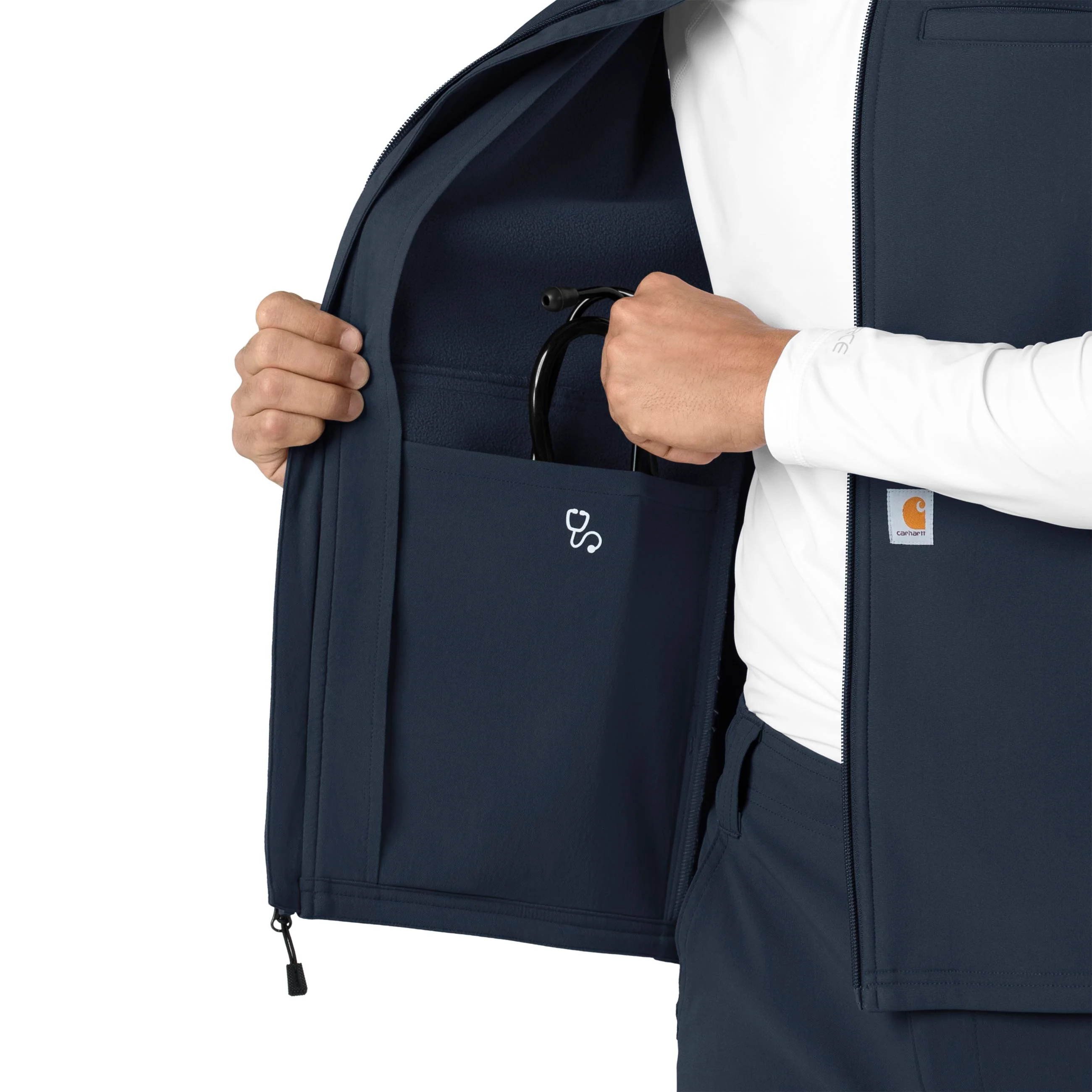 Carhartt Rugged Flex Men's Bonded Fleece Vest - Navy - Image 9