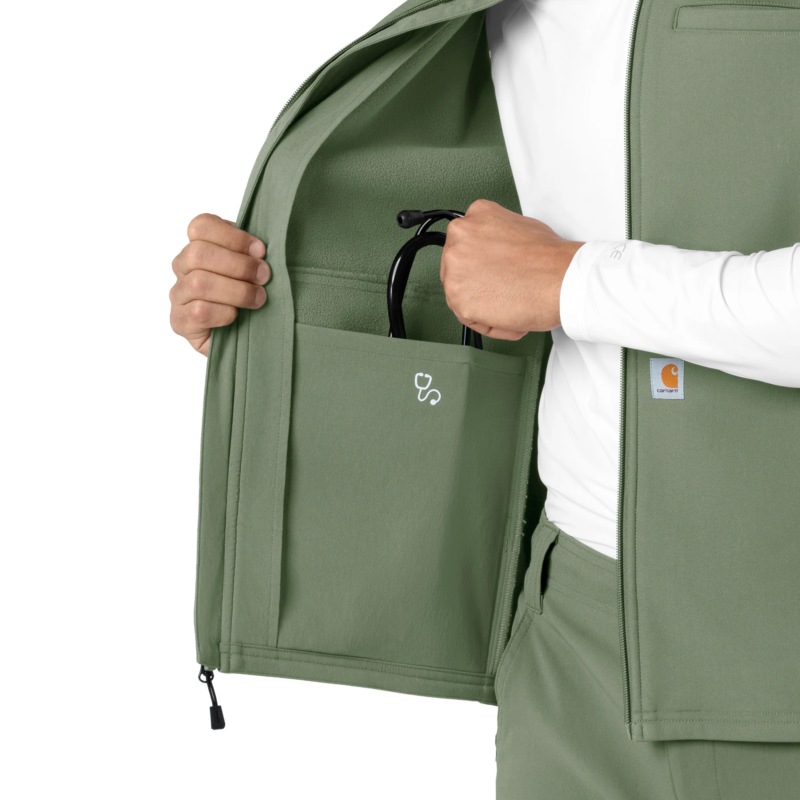 Carhartt Rugged Flex Men's Bonded Fleece Vest - Olive - Image 9