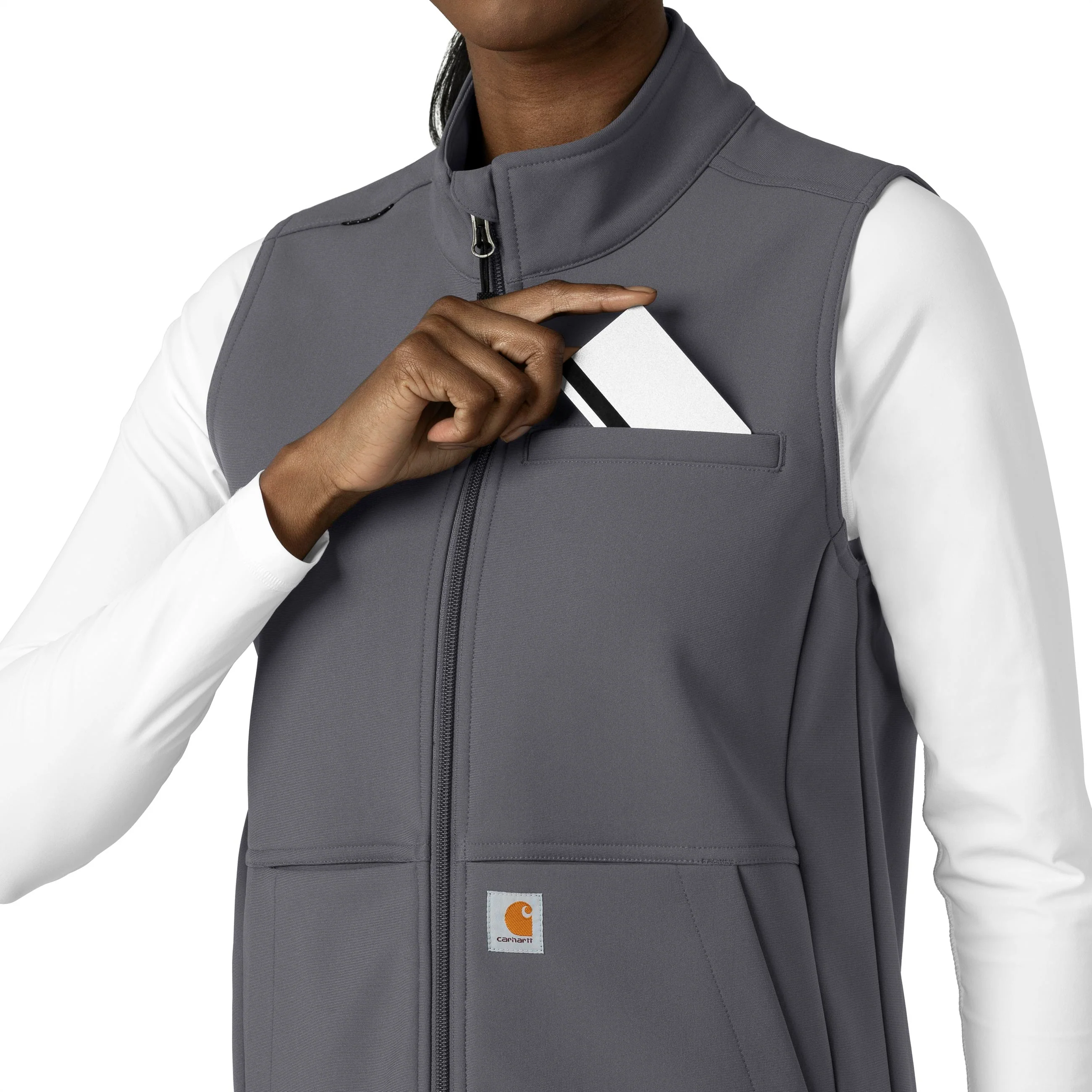 Carhartt Rugged Flex Women's Bonded Fleece Vest - Pewter - Image 7