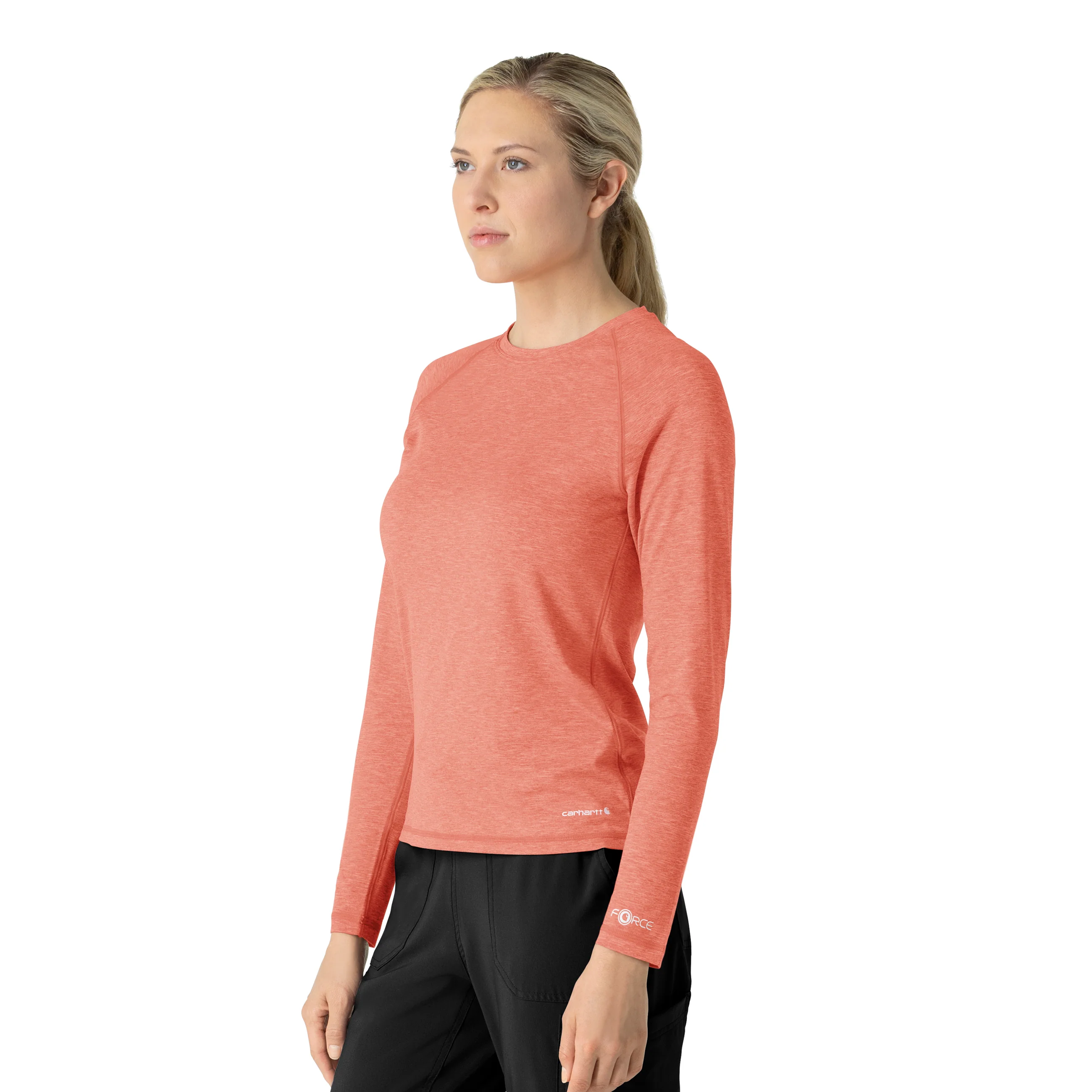 Carhartt Force Women's Performance Long Sleeve Tee - Dusty Cedar Heather - Image 4