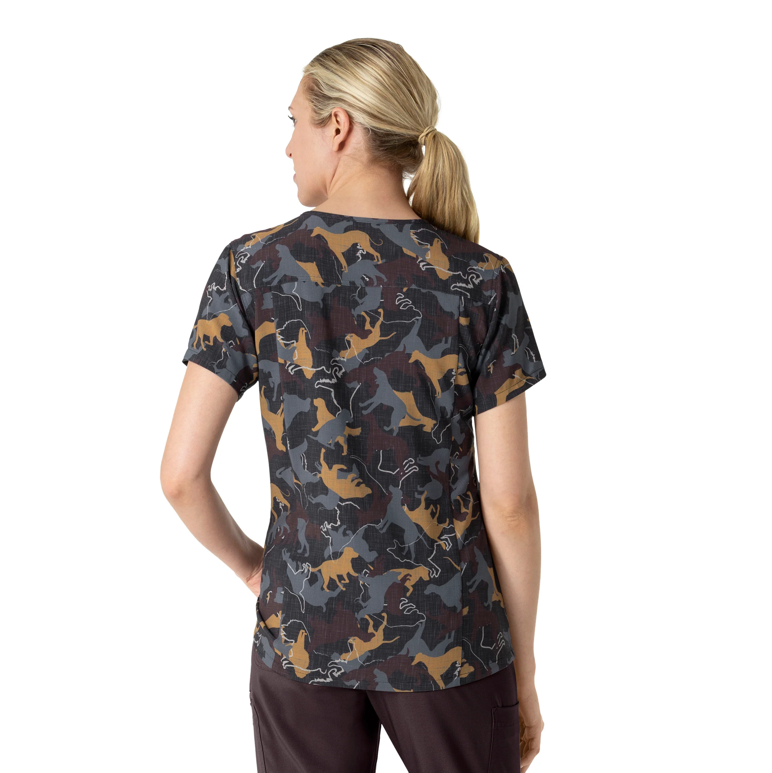 Carhartt Women's V-Neck Print Scrub Top - Furry Fete - Image 2