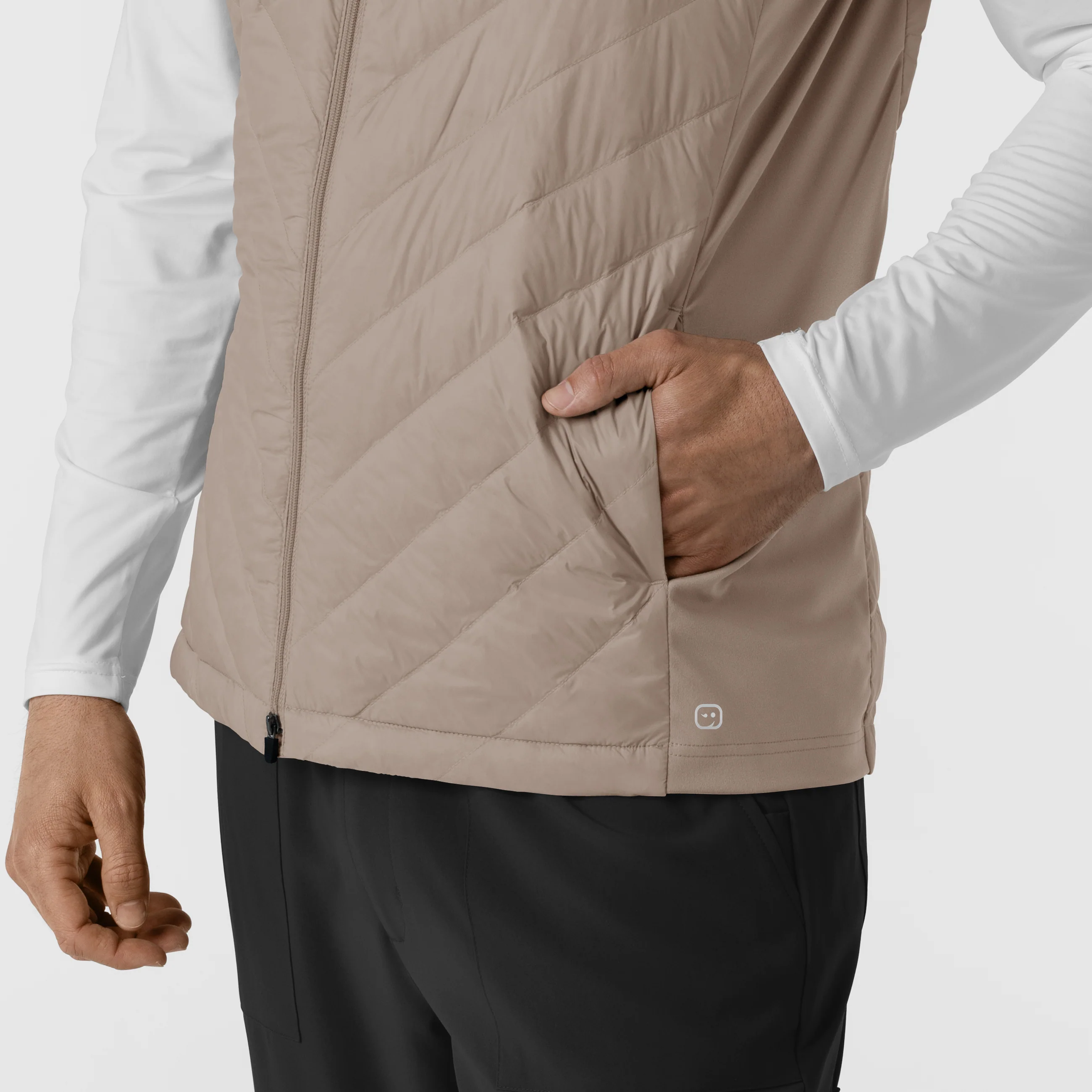 Men's Quilted Scrub Vest - Haze - Image 10