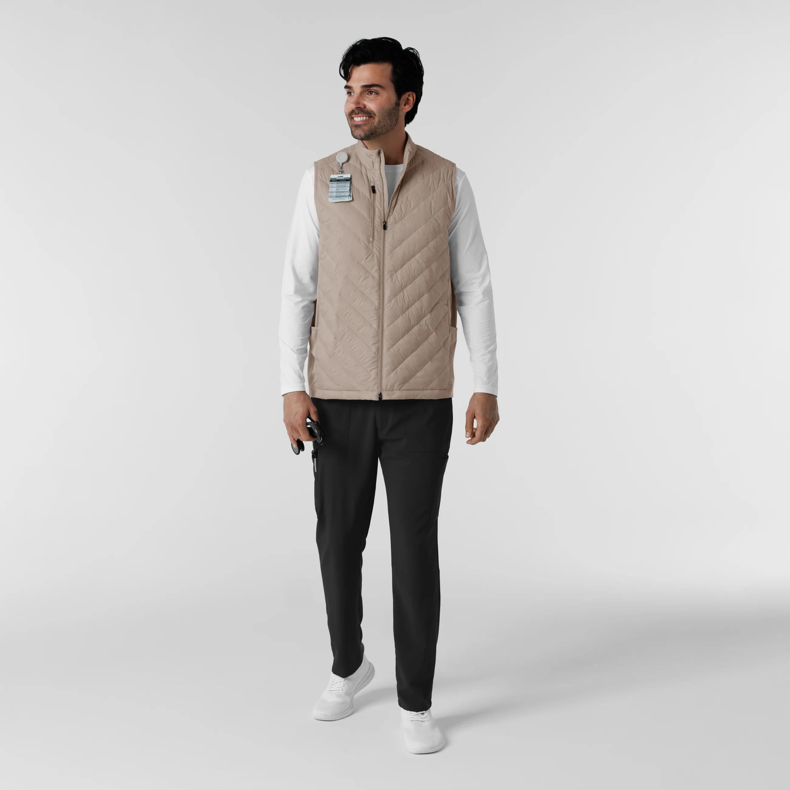 Men's Quilted Scrub Vest - Haze - Image 3