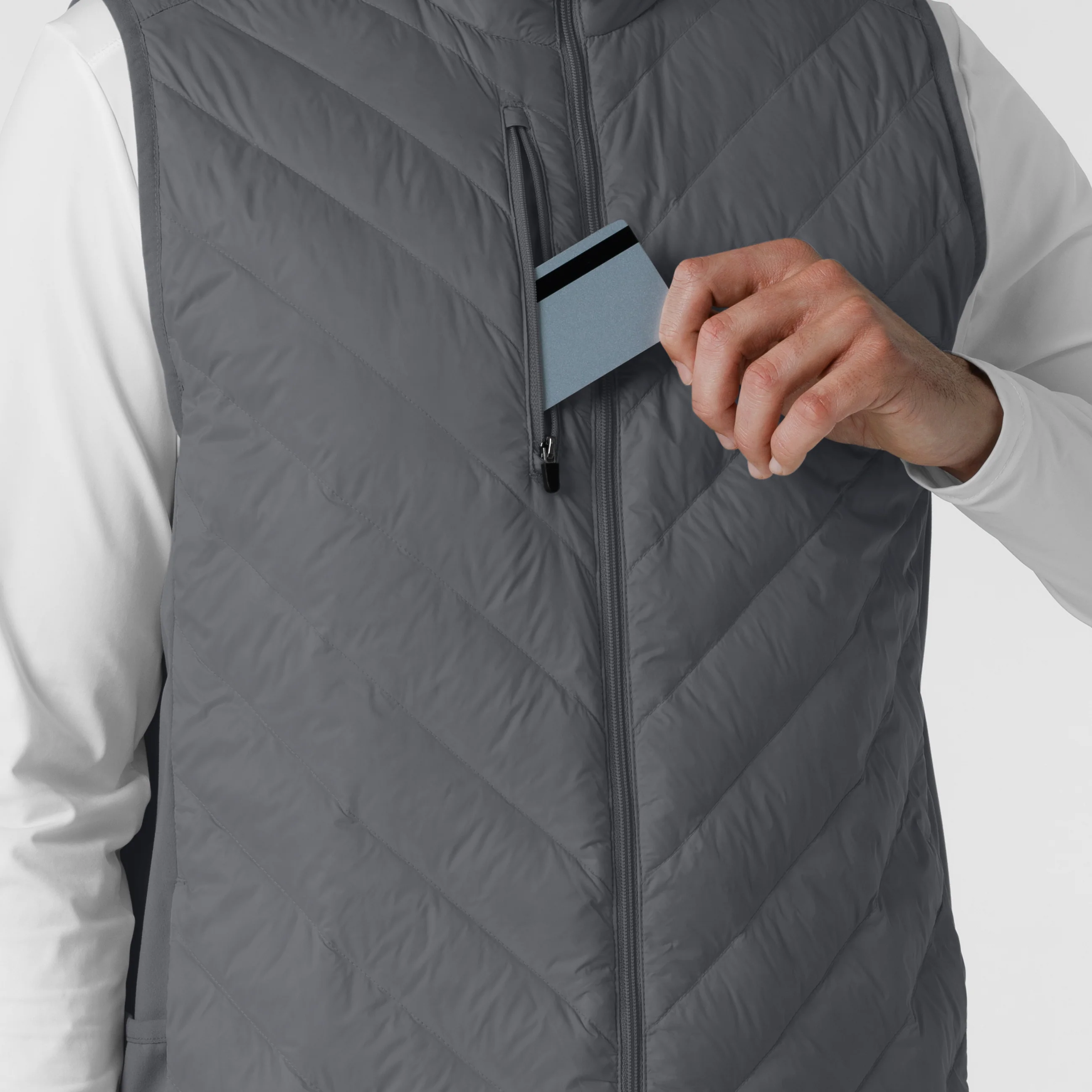 Men's Quilted Scrub Vest - Pewter - Image 8