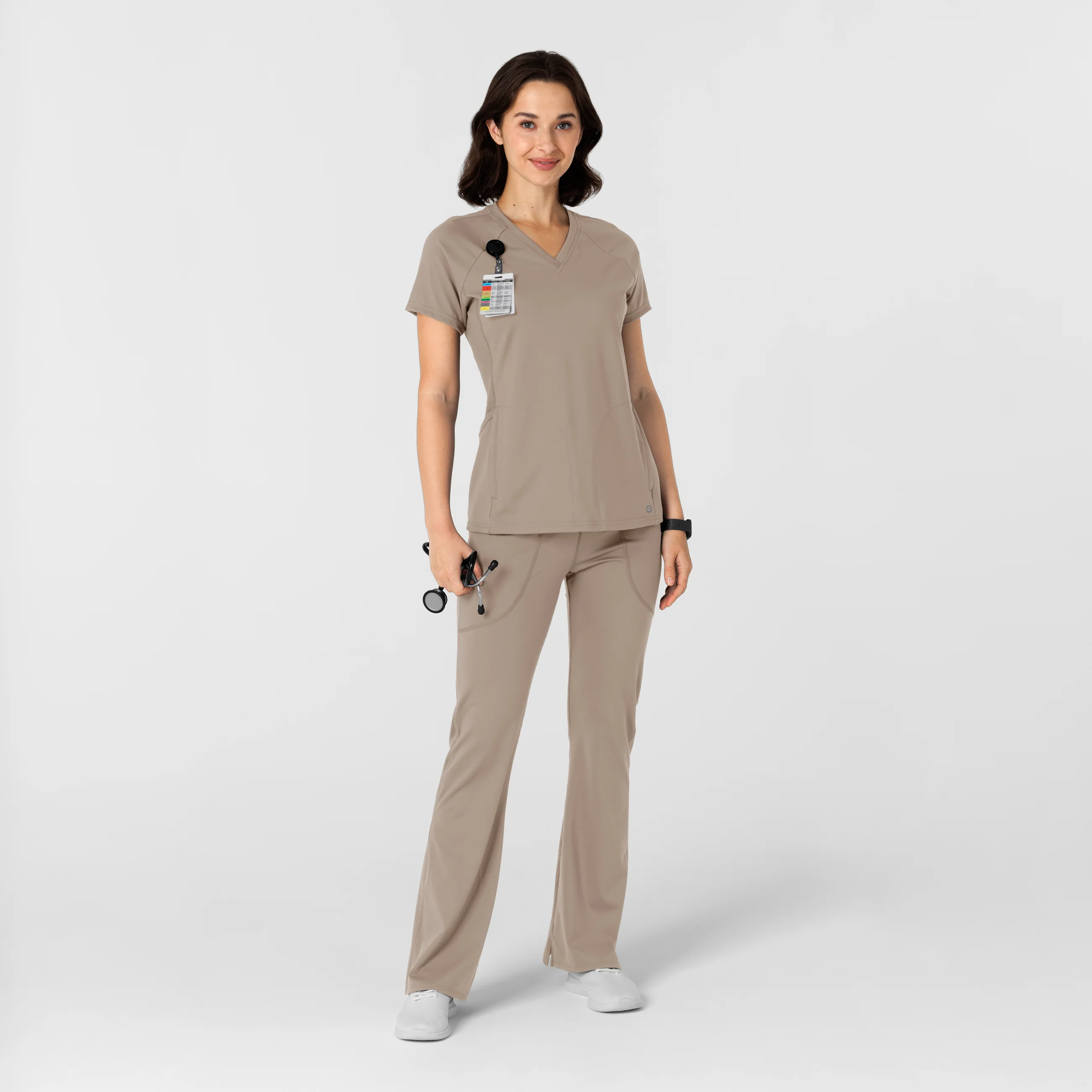 RENEW Knit Women's Flare Yoga Scrub Pant - Haze - Image 3