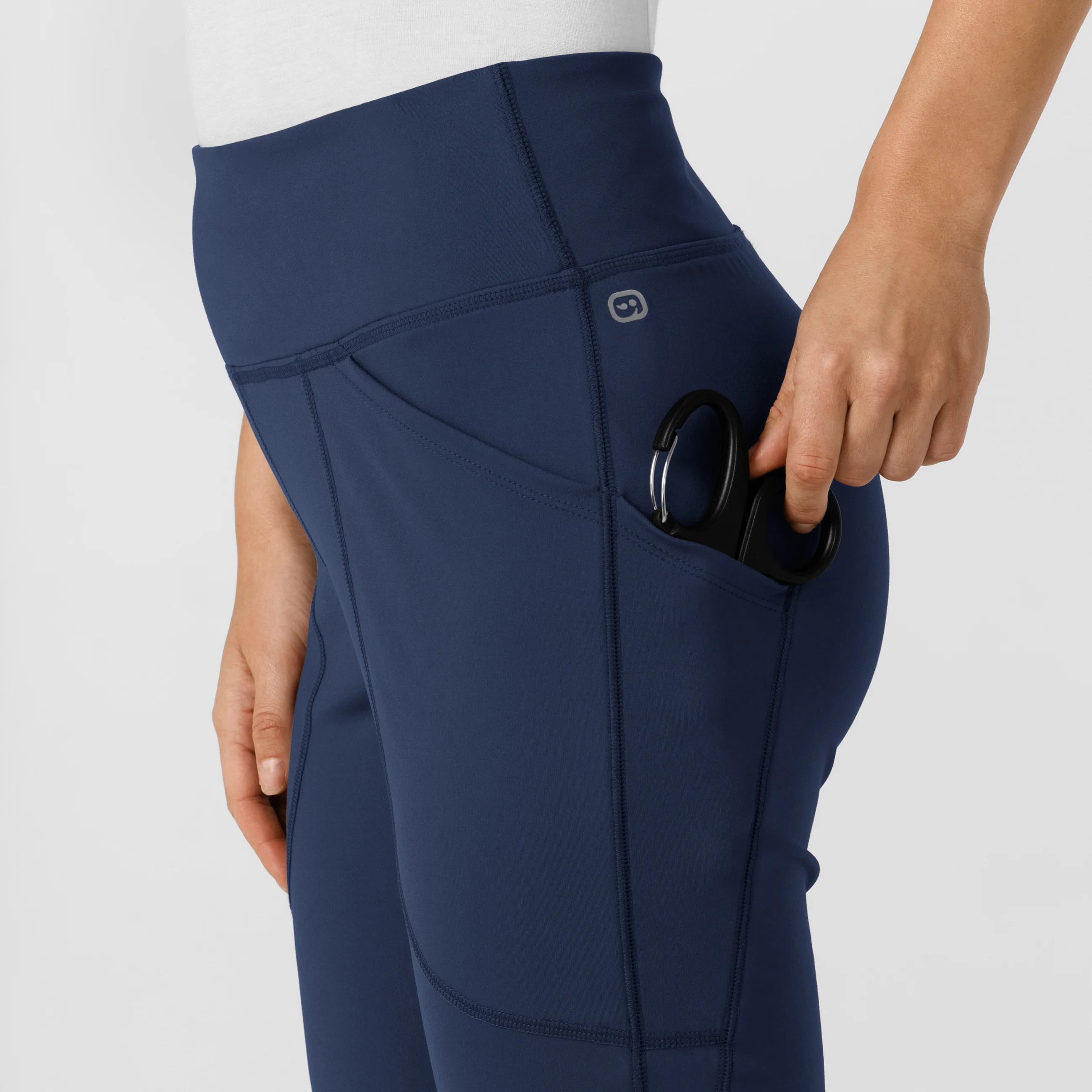 RENEW Knit Women's Flare Yoga Scrub Pant - Navy - Image 8