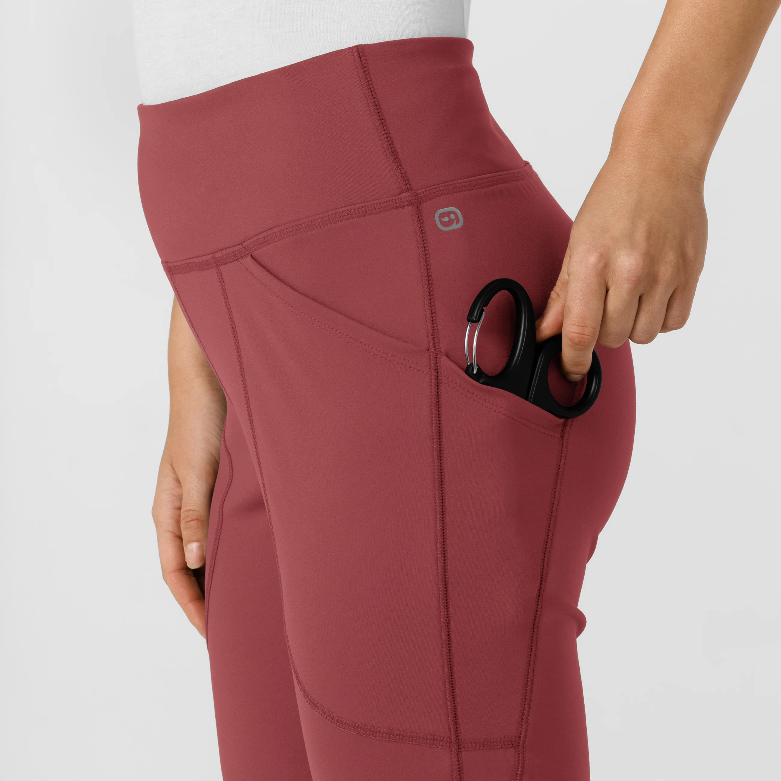 RENEW Knit Women's Flare Yoga Scrub Pant - Ruby - Image 8