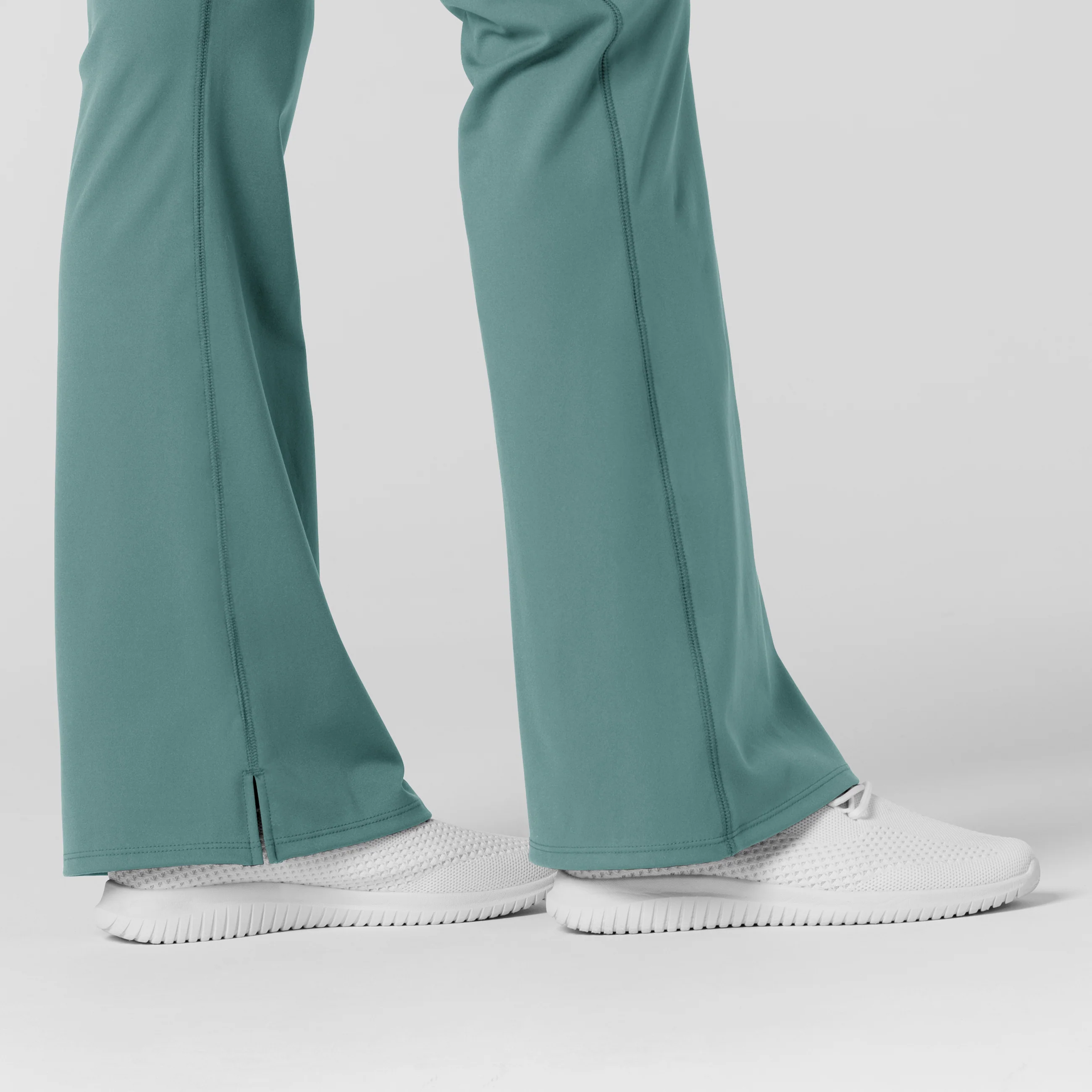 RENEW Knit Women's Flare Yoga Scrub Pant - Vintage Teal - Image 9