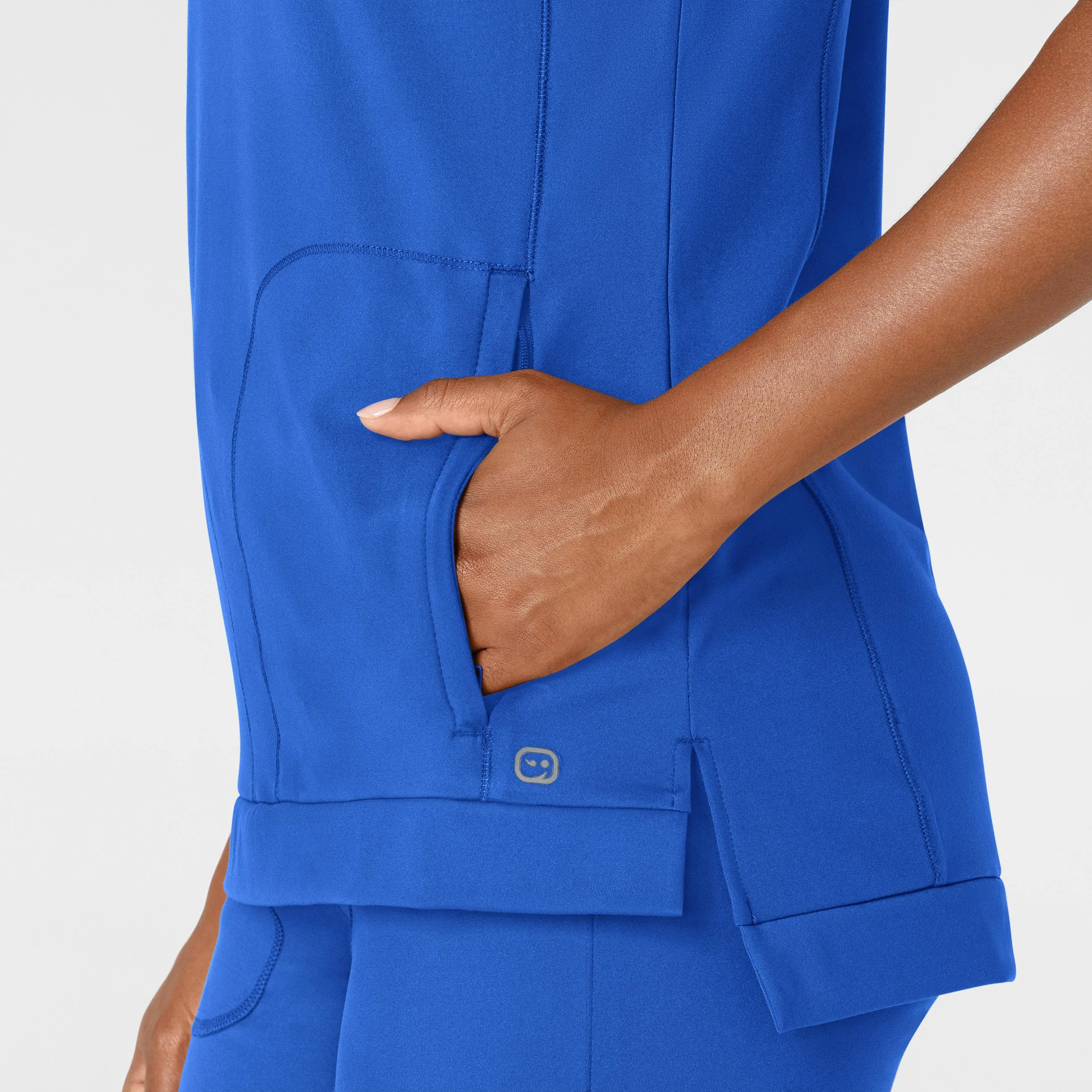 RENEW Knit Women's Flex-n-Reach Crew Neck Scrub Top - Royal - Image 6