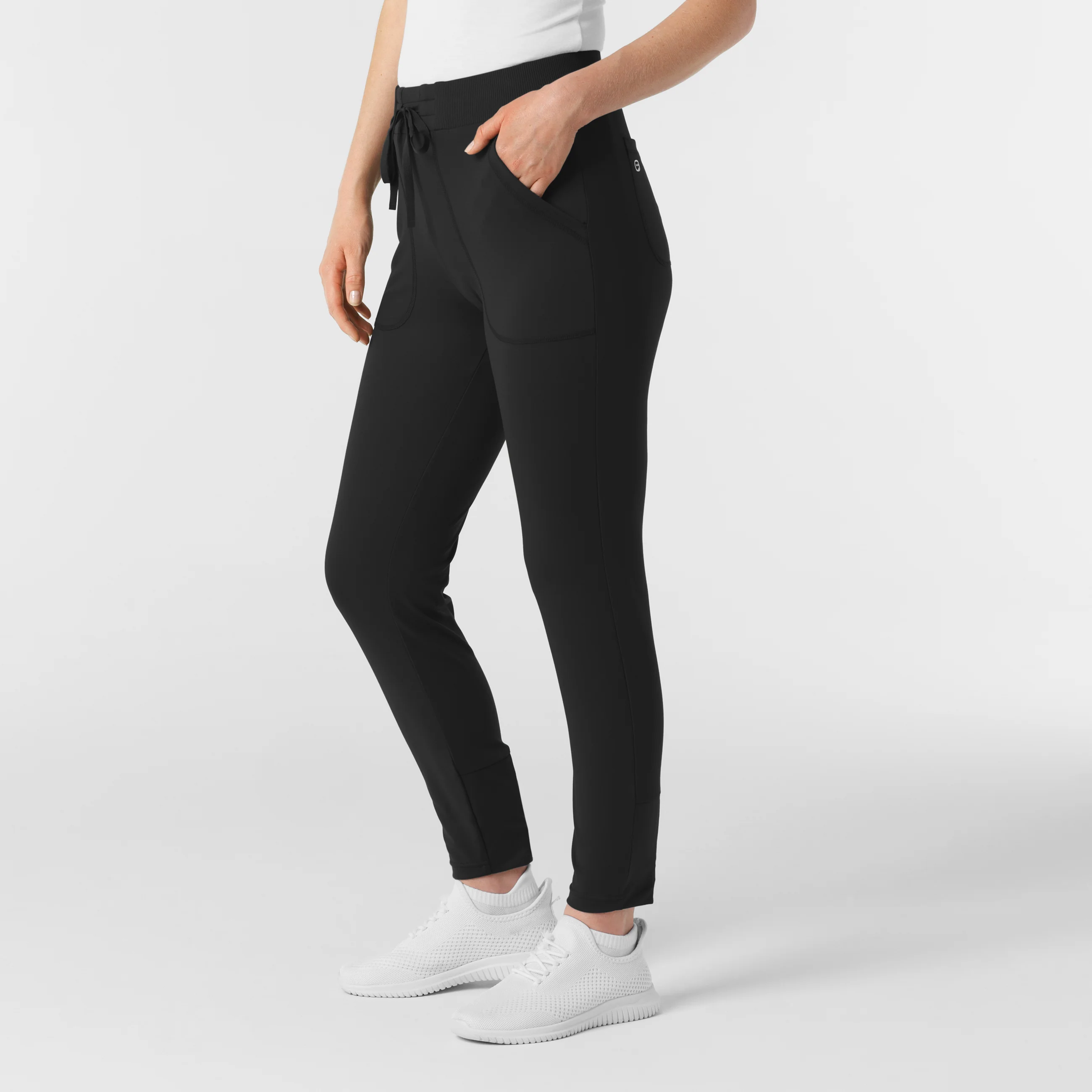 RENEW Knit Women's Track Scrub Pant - Black - Image 4