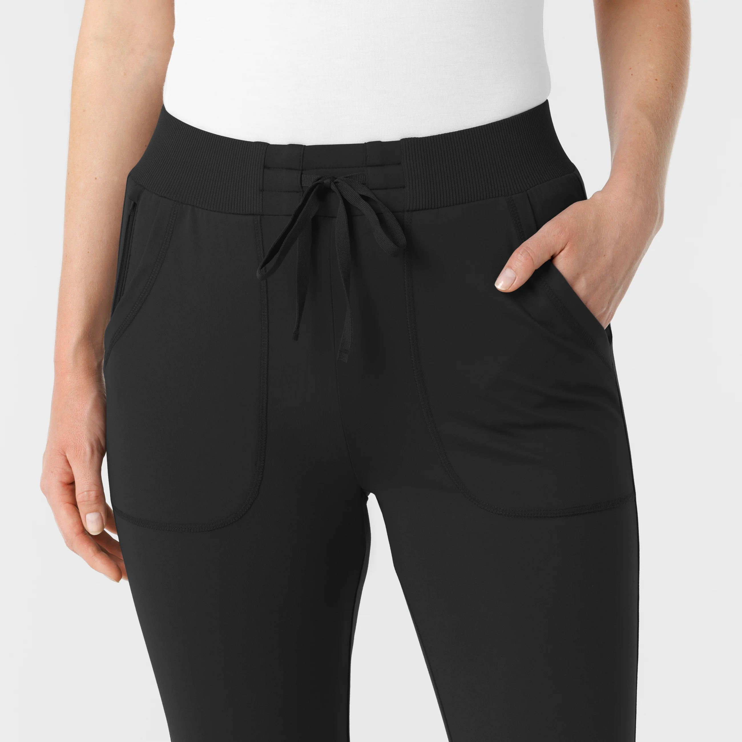 RENEW Knit Women's Track Scrub Pant - Black - Image 5