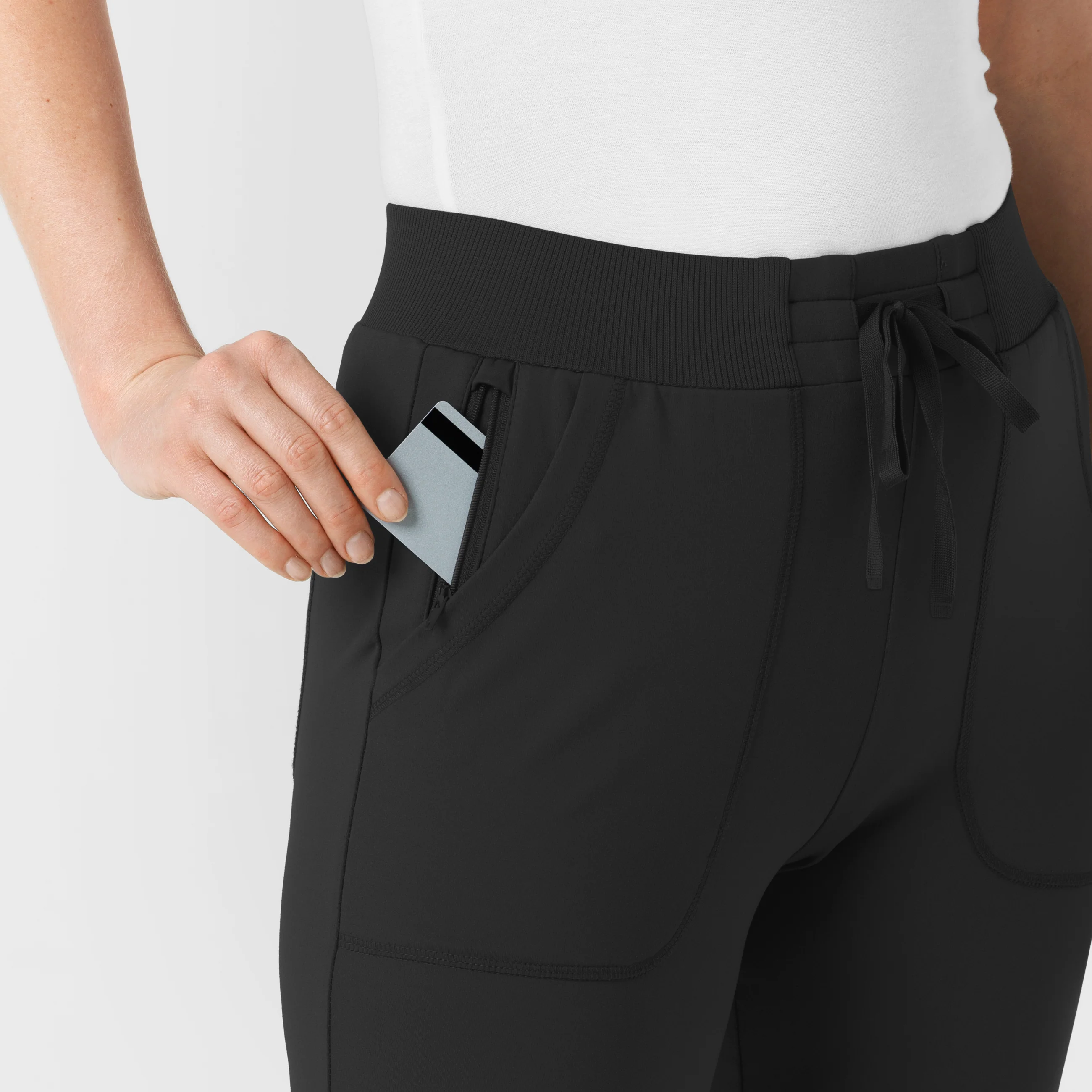 RENEW Knit Women's Track Scrub Pant - Black - Image 7