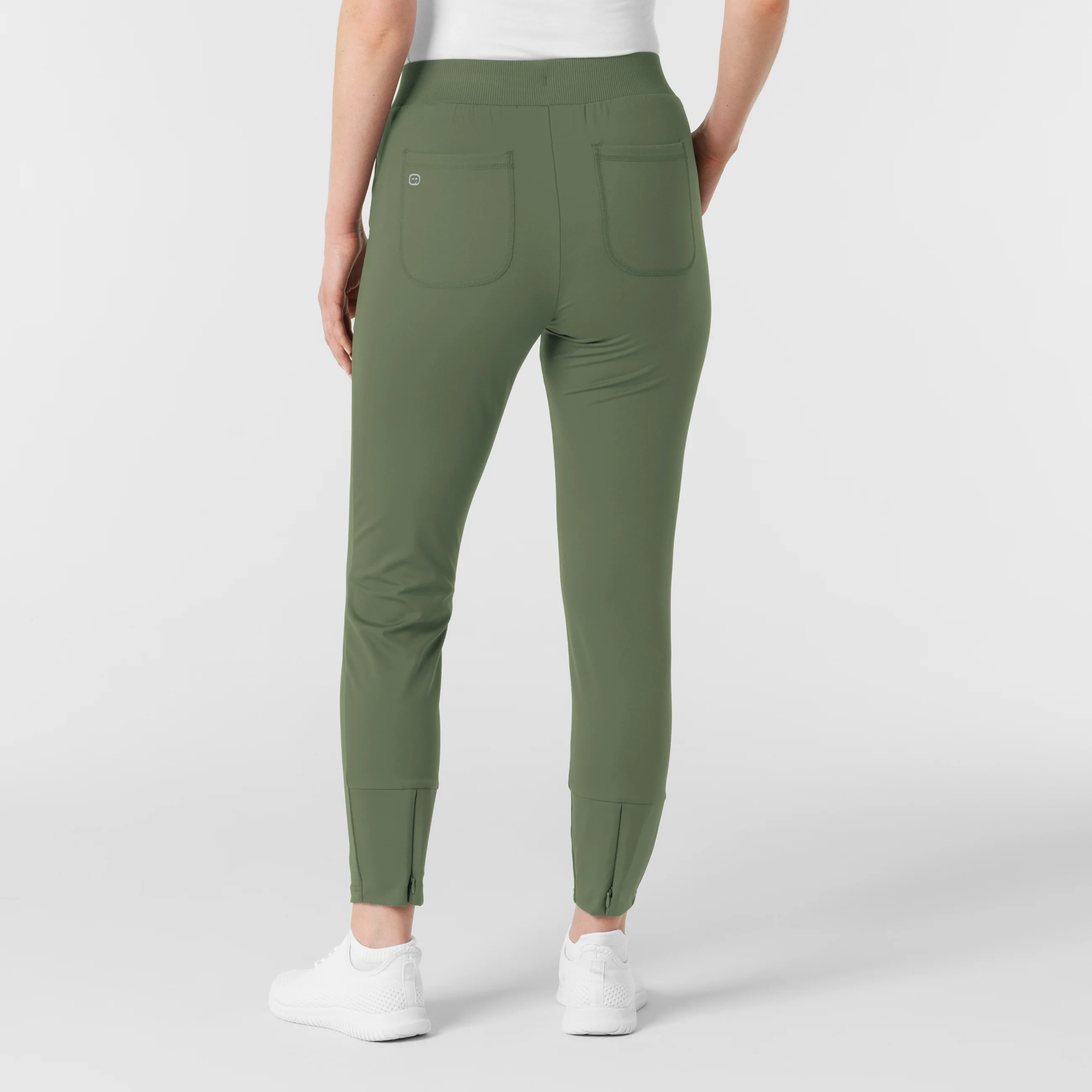 RENEW Knit Women's Track Scrub Pant - Olive - Image 2