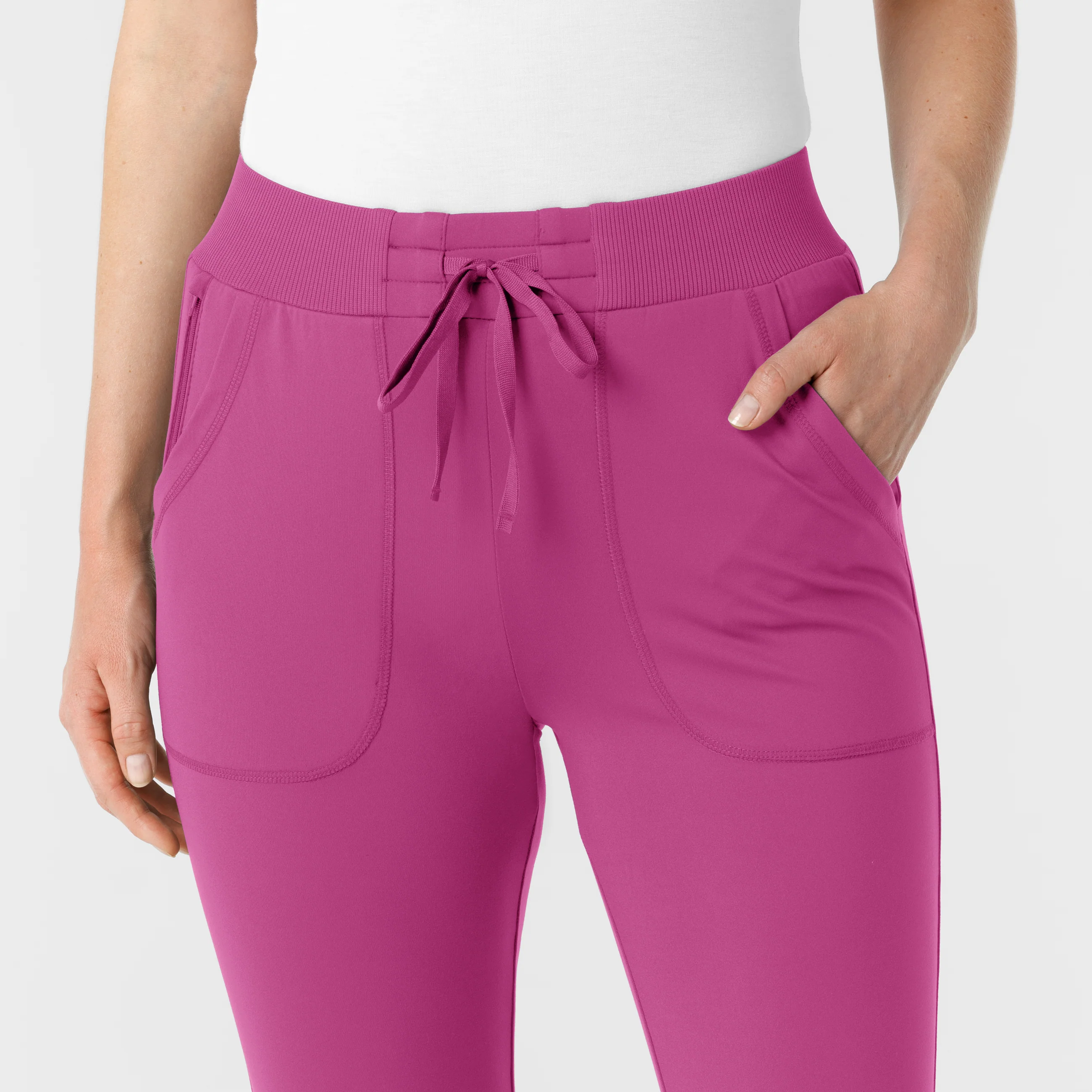 RENEW Knit Women's Track Scrub Pant - Raspberry - Image 5