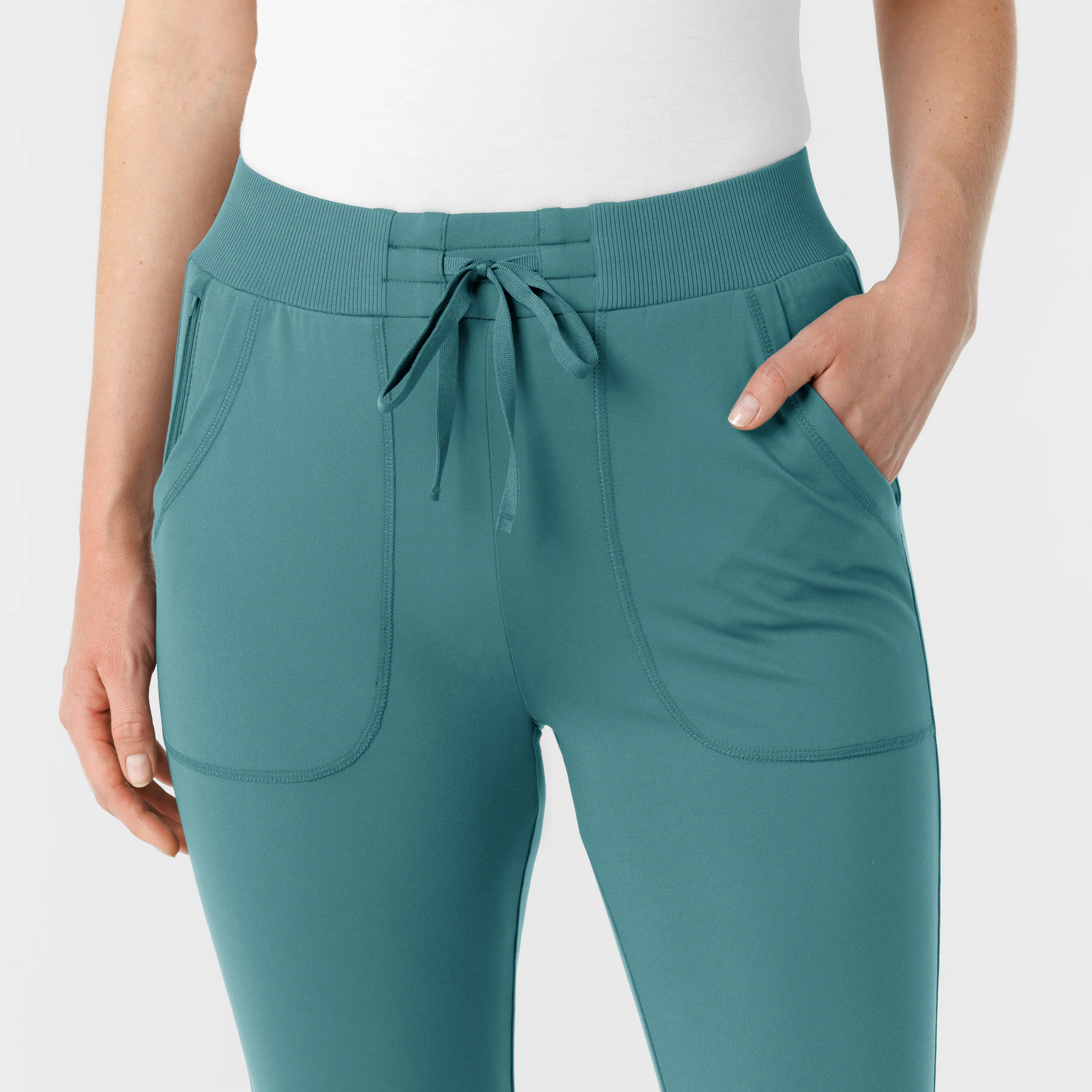 RENEW Knit Women's Track Scrub Pant - Vintage Teal - Image 5