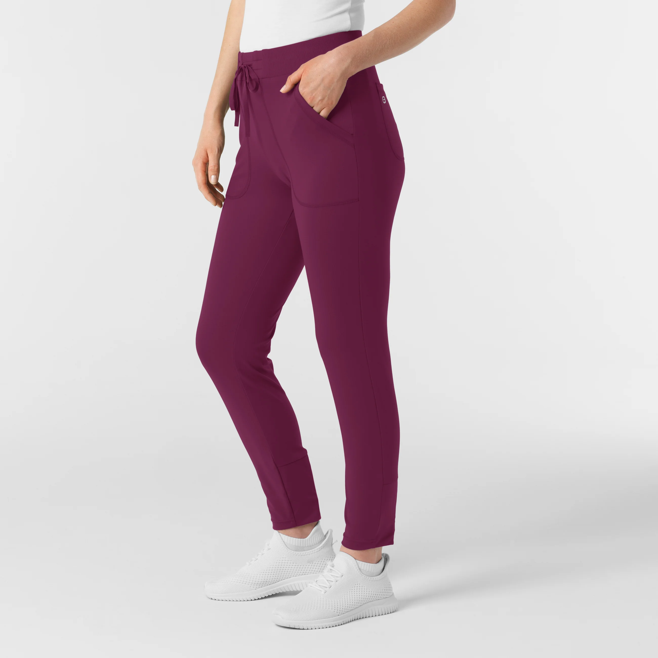 RENEW Knit Women's Track Scrub Pant - Wine - Image 4