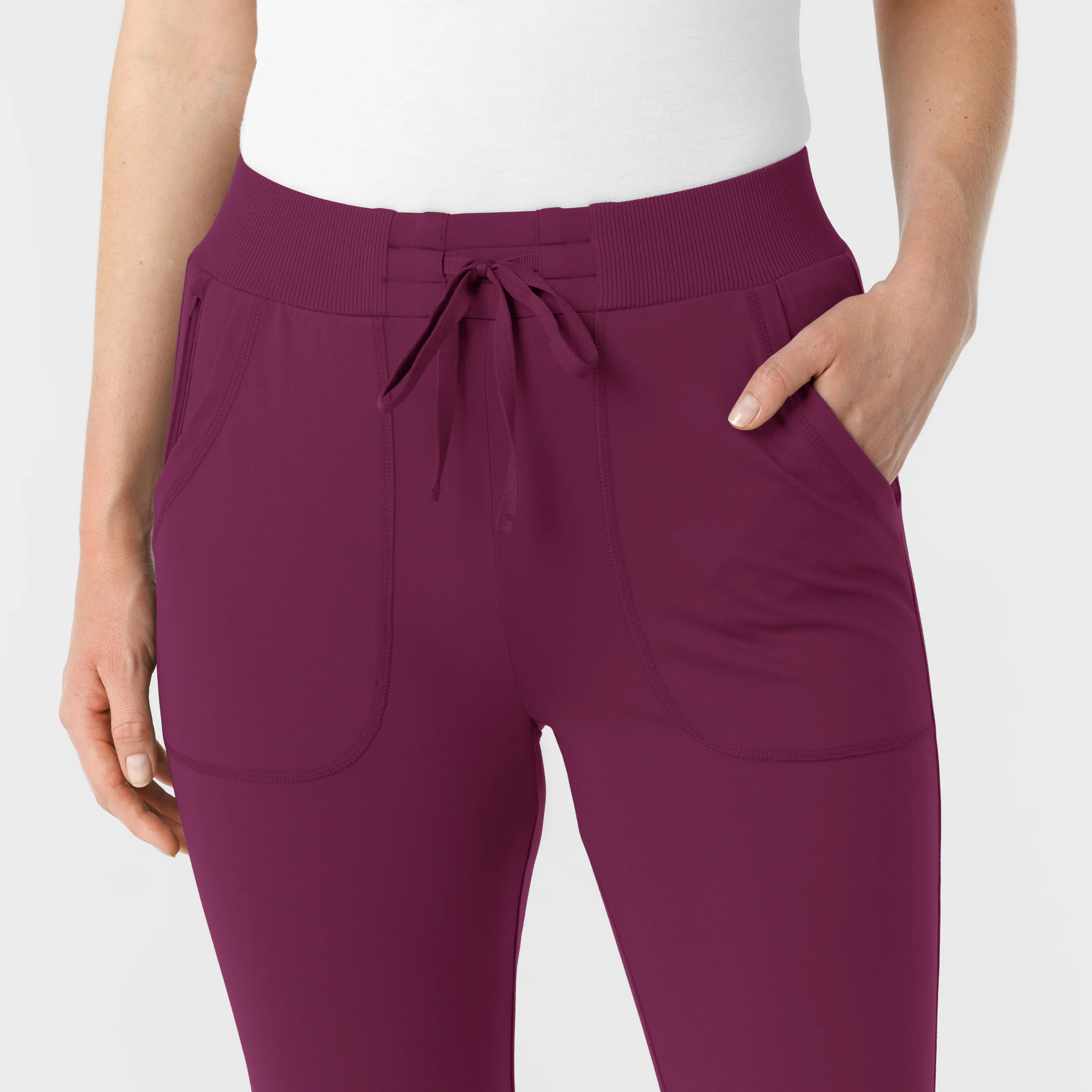 RENEW Knit Women's Track Scrub Pant - Wine - Image 5