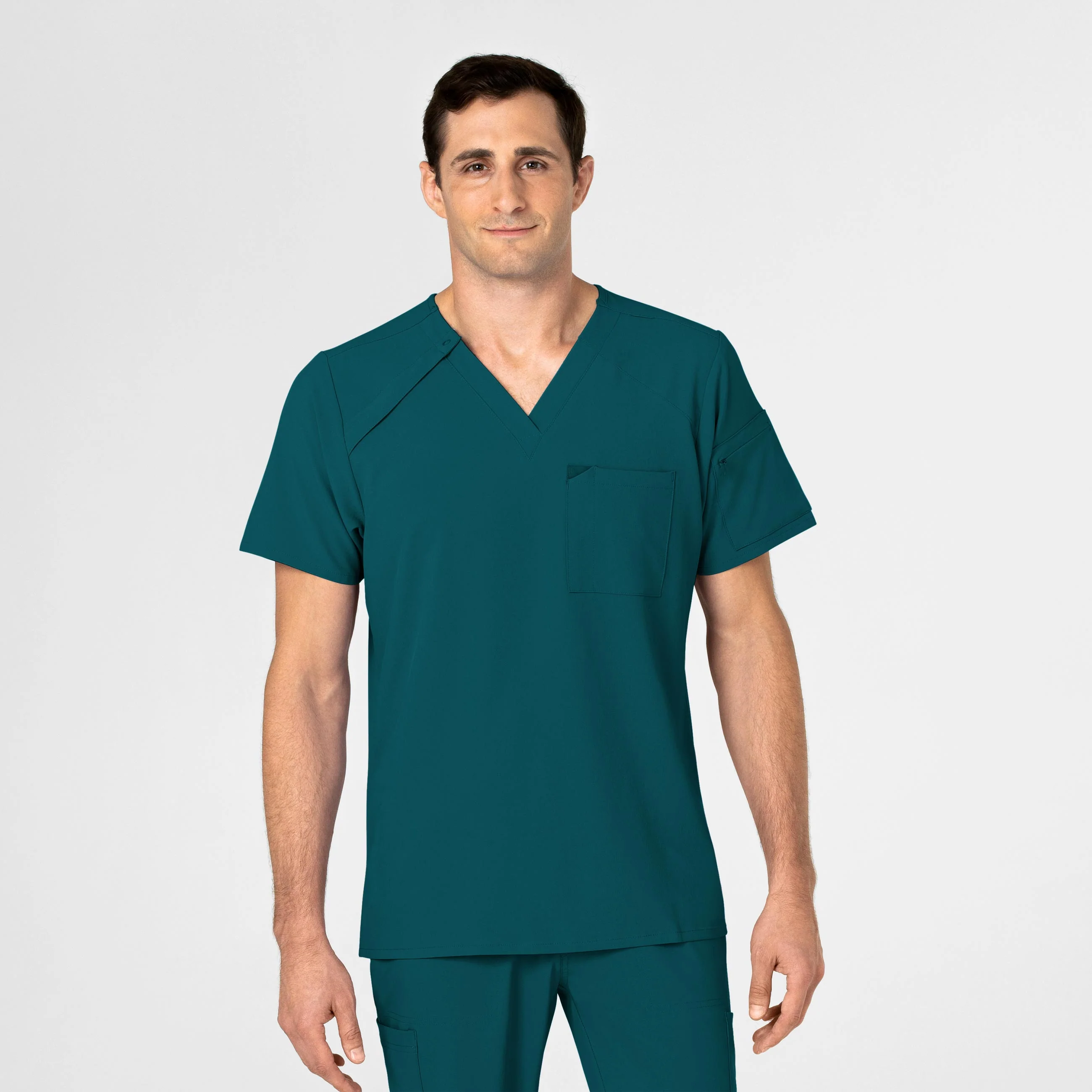 RENEW Men's EZ Zip Scrub Top - Caribbean Blue