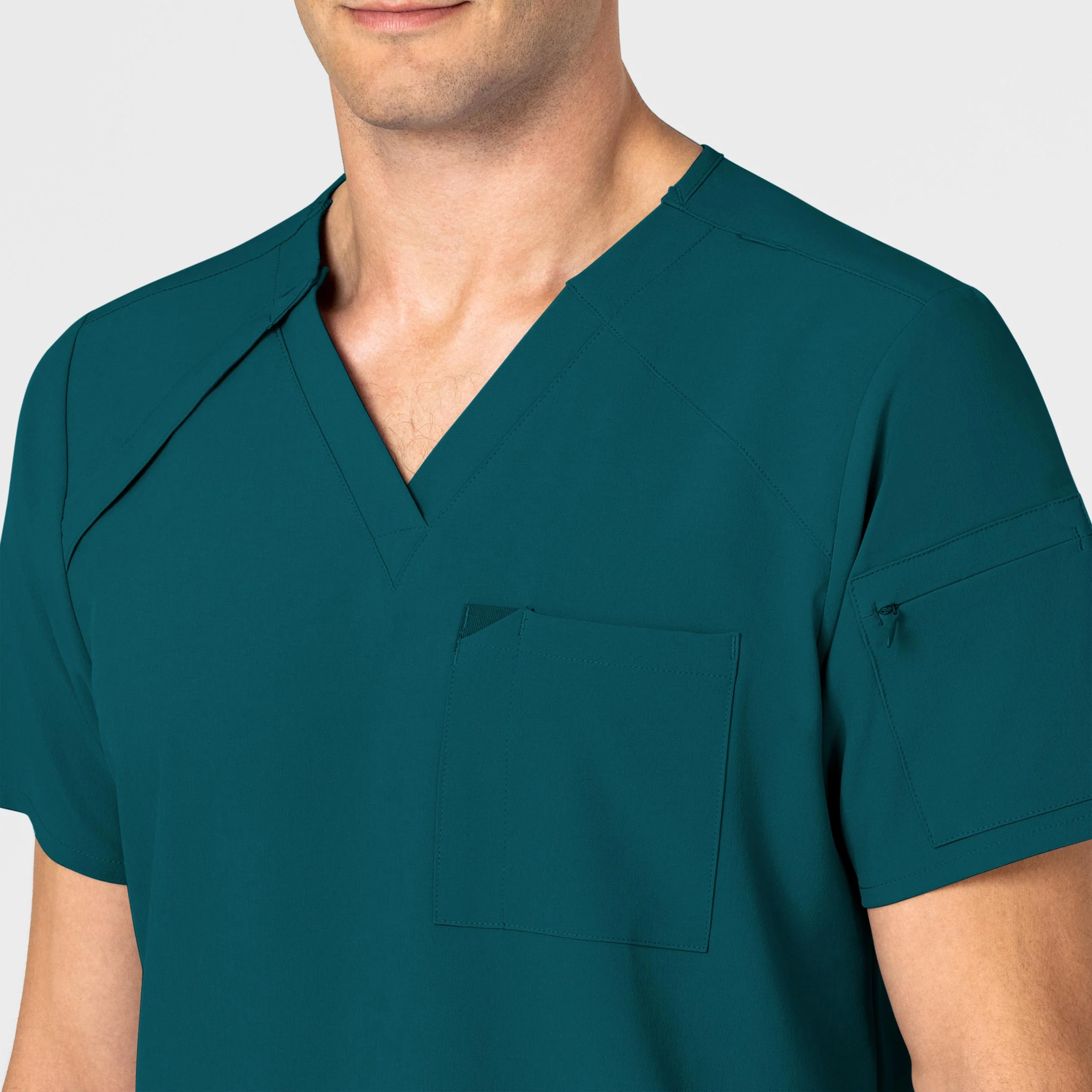 RENEW Men's EZ Zip Scrub Top - Caribbean Blue - Image 5