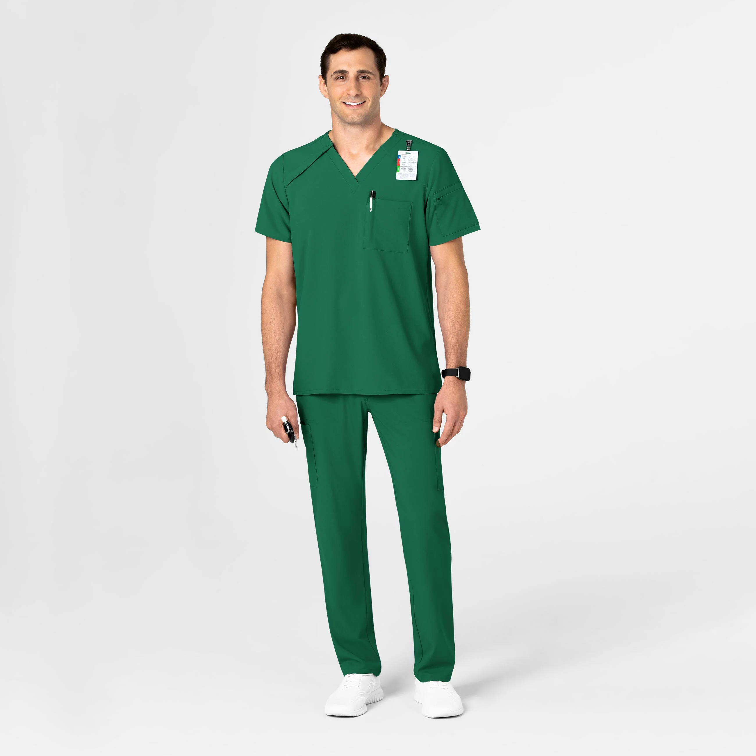 RENEW Men's EZ Zip Scrub Top - Hunter - Image 3