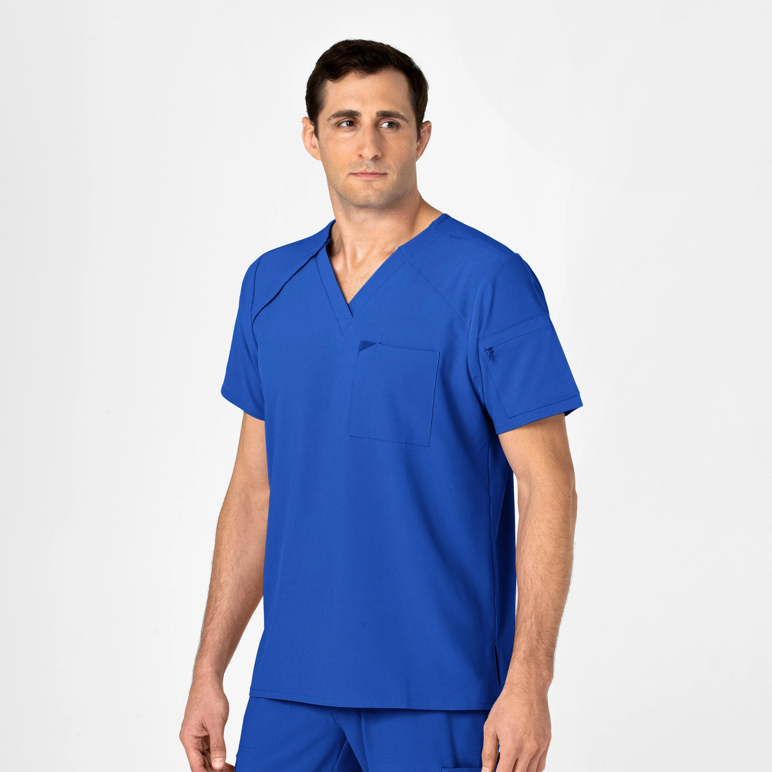 RENEW Men's EZ Zip Scrub Top - Royal - Image 4