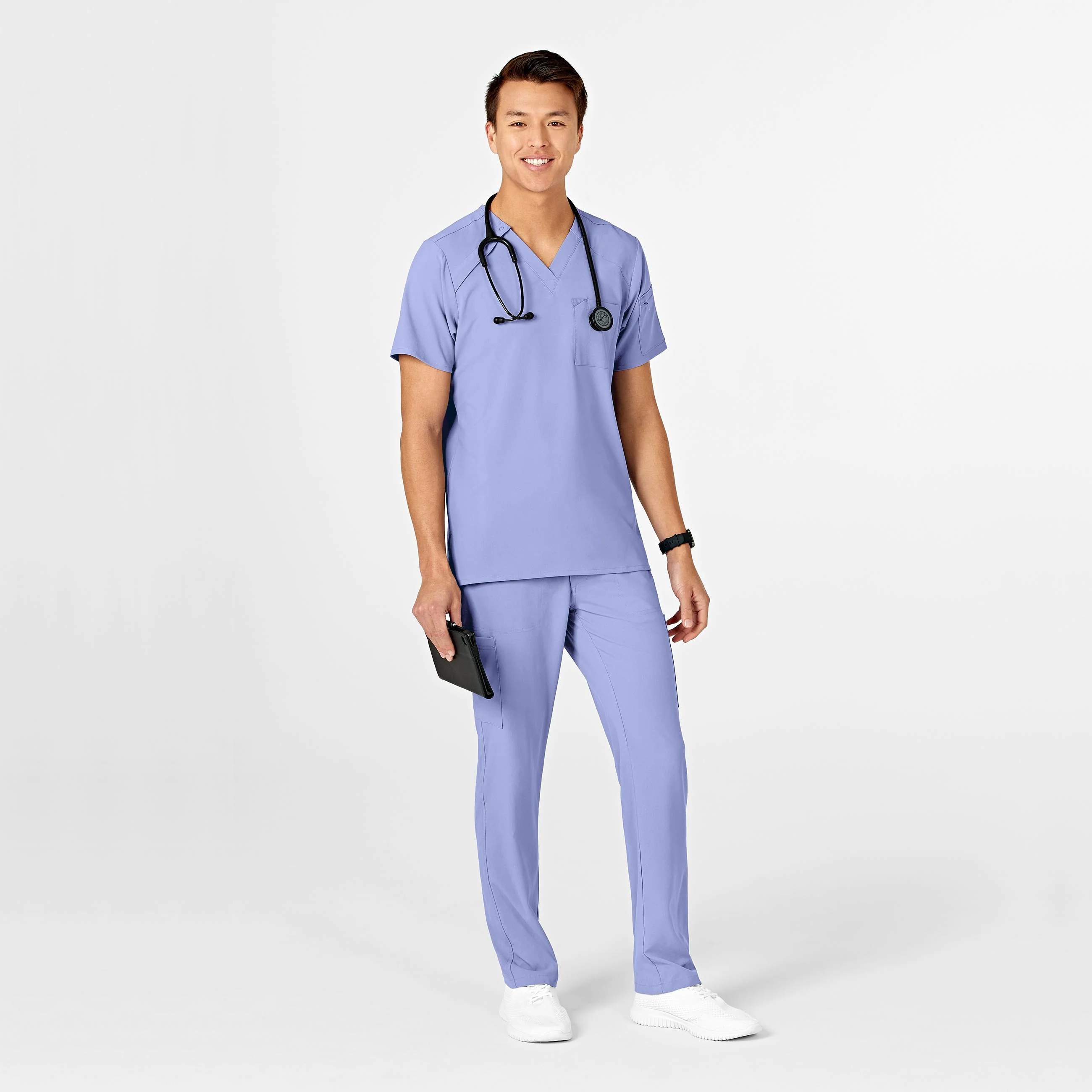 RENEW Mens Straight Slim Scrub Pant - Ceil Blue - Image 3