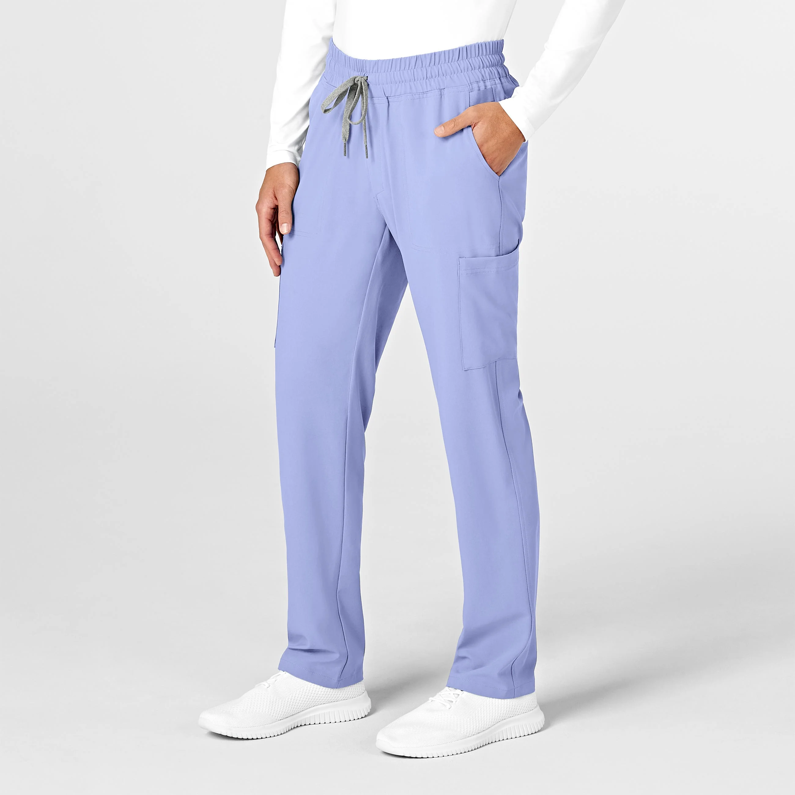 RENEW Mens Straight Slim Scrub Pant - Ceil Blue - Image 4