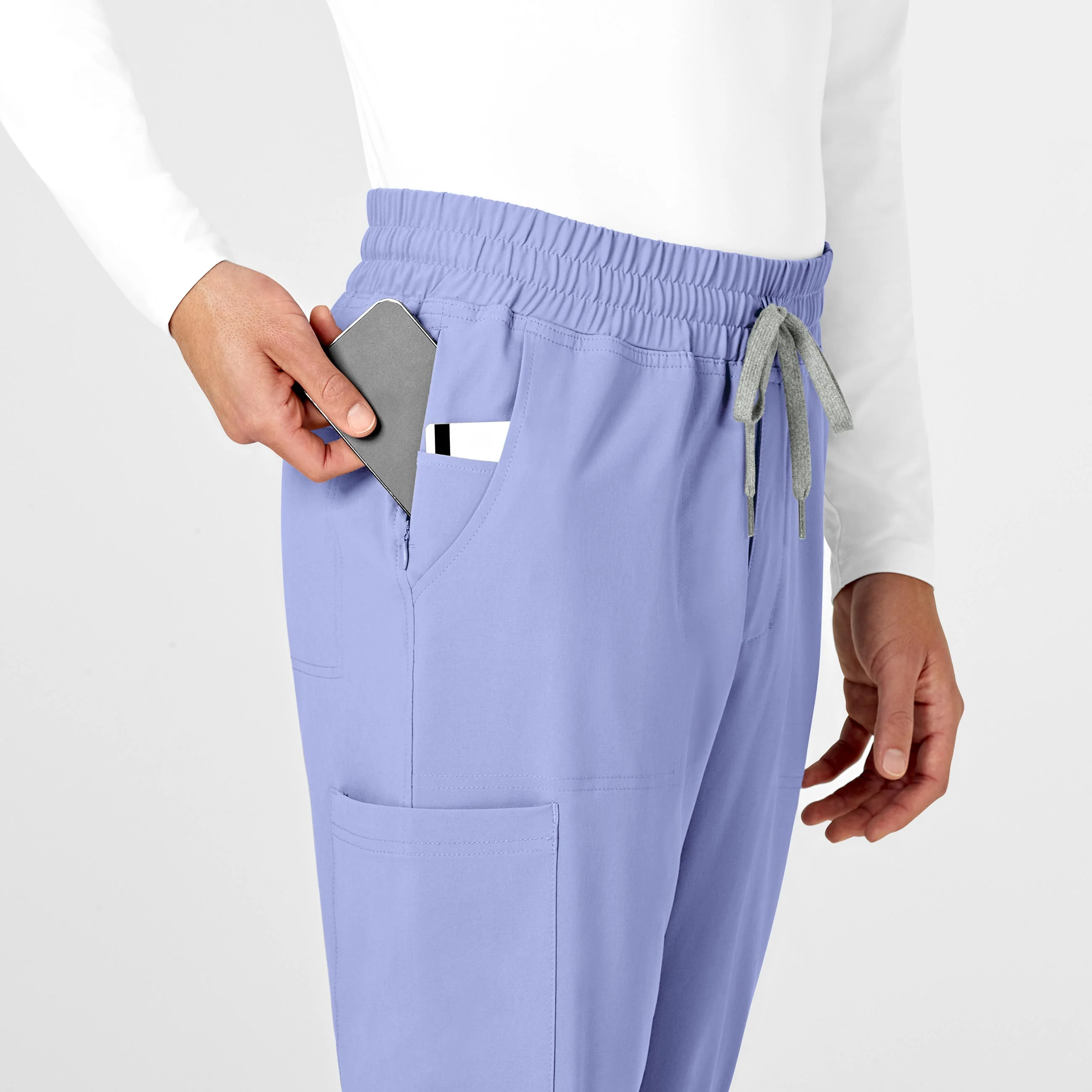 RENEW Mens Straight Slim Scrub Pant - Ceil Blue - Image 7