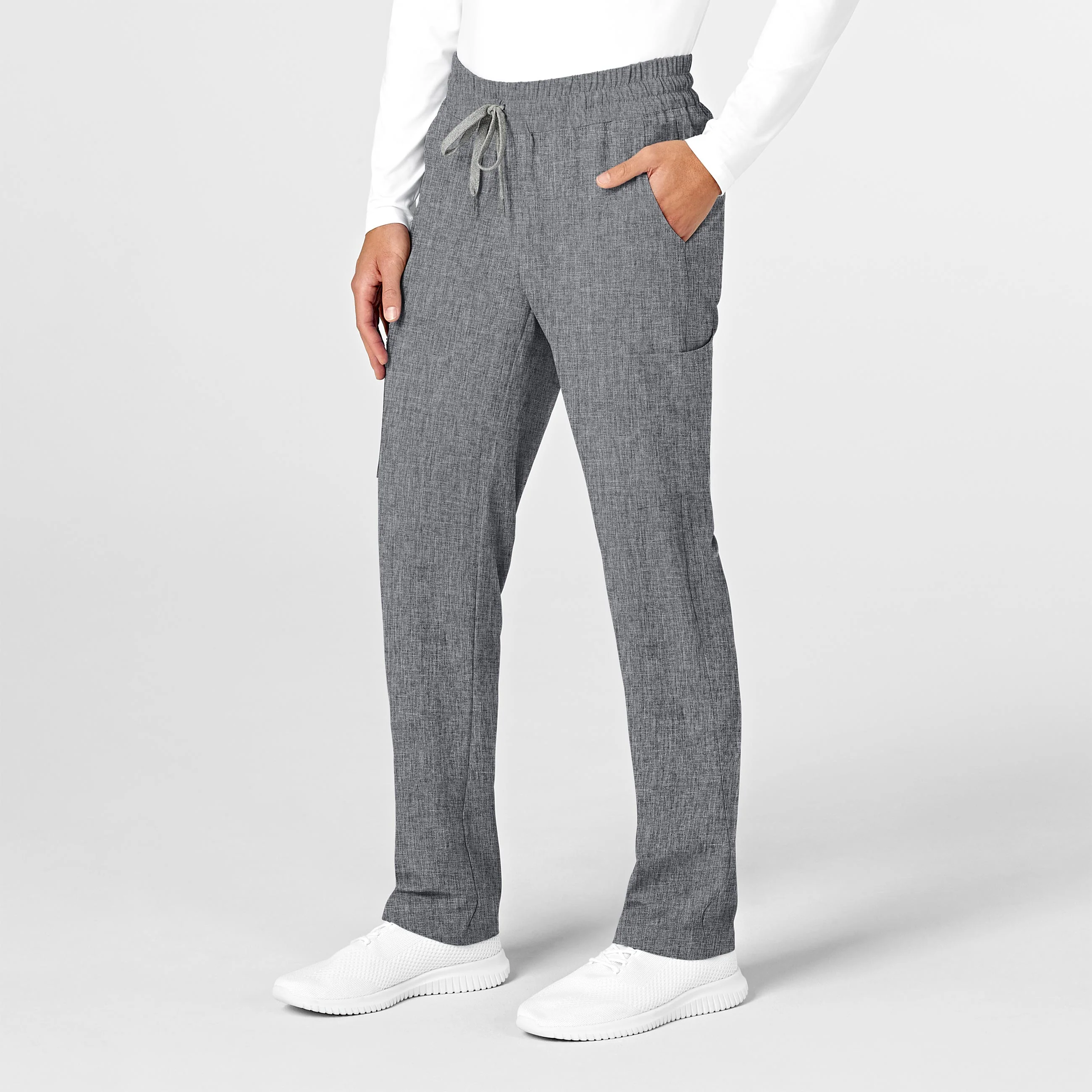 RENEW Mens Straight Slim Scrub Pant - Grey Heather - Image 4
