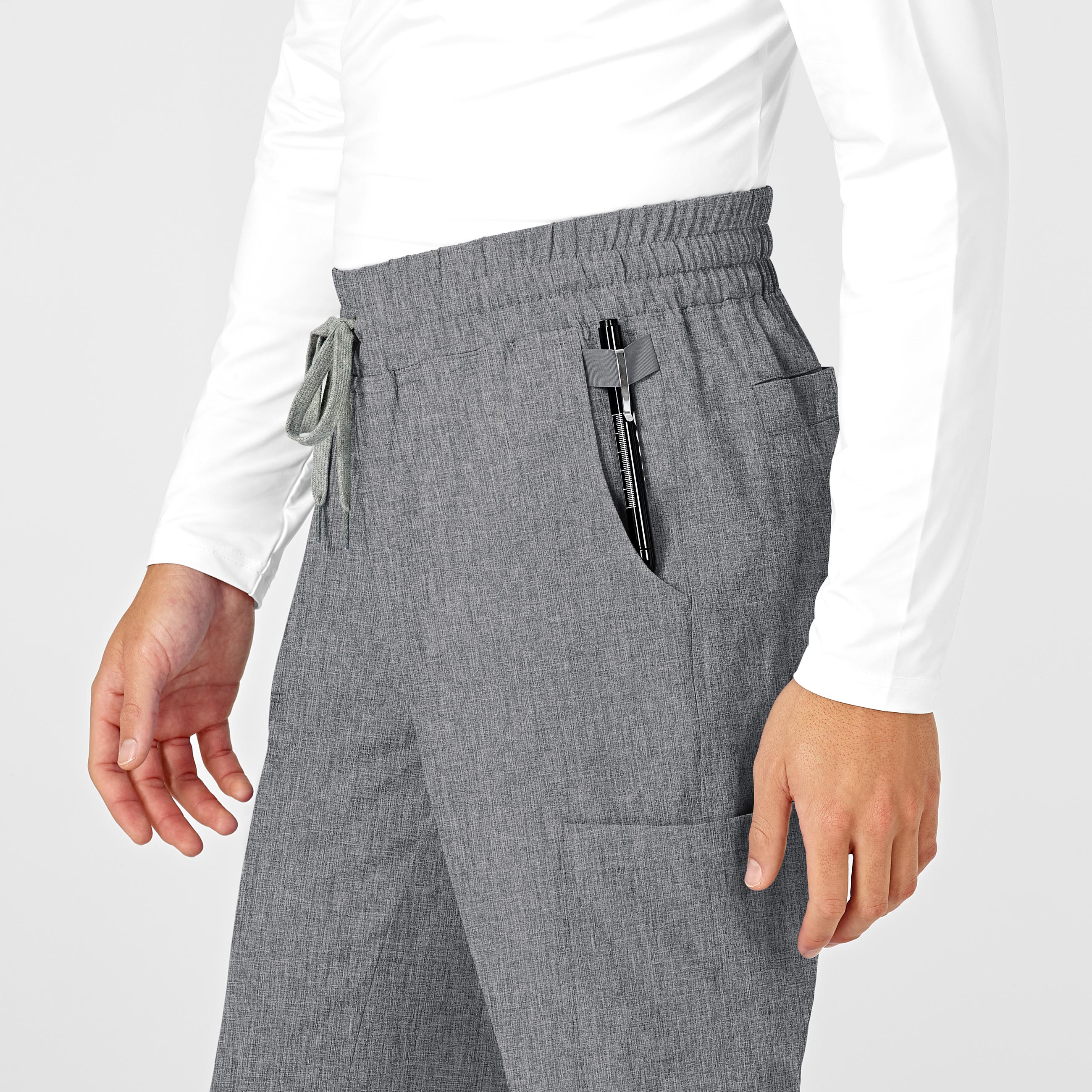 RENEW Mens Straight Slim Scrub Pant - Grey Heather - Image 6