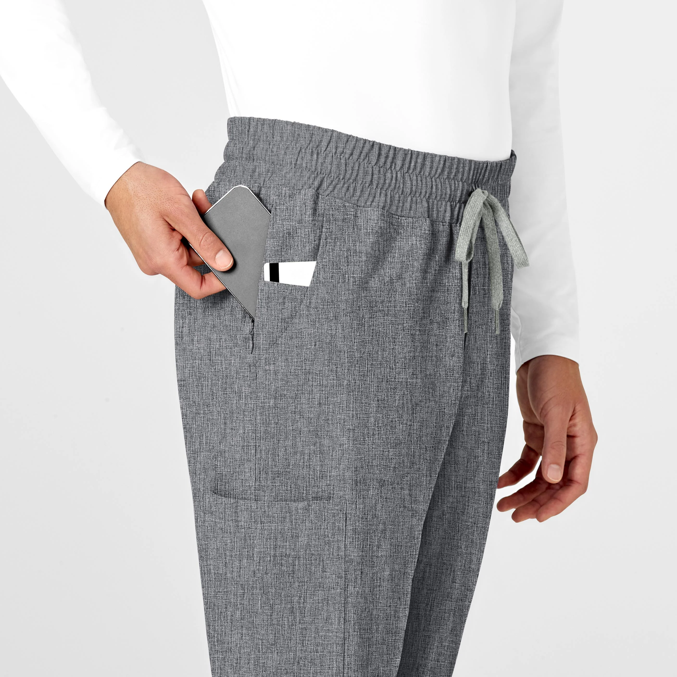 RENEW Mens Straight Slim Scrub Pant - Grey Heather - Image 7