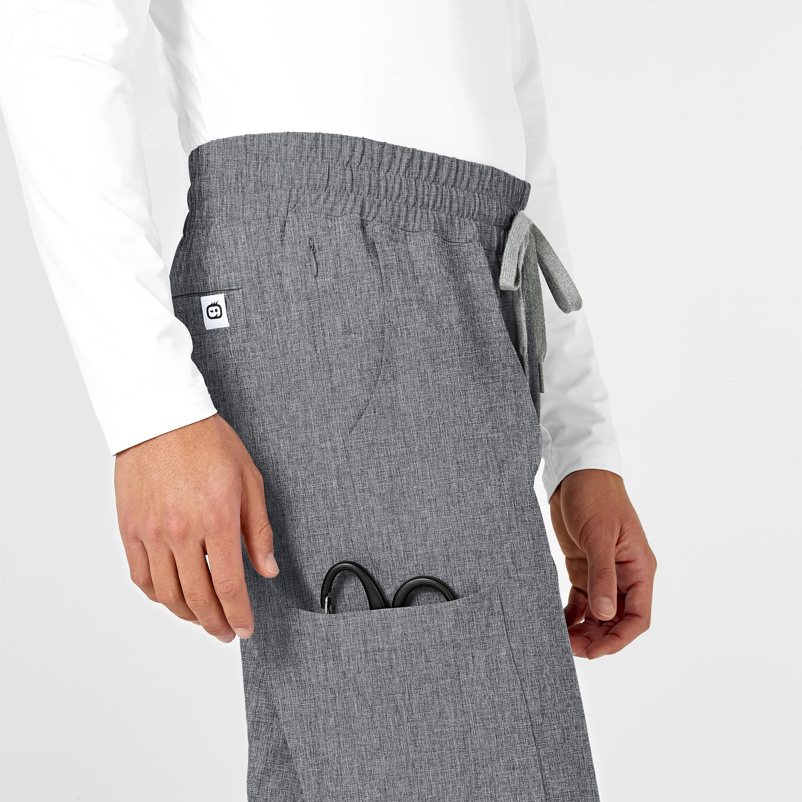 RENEW Mens Straight Slim Scrub Pant - Grey Heather - Image 8