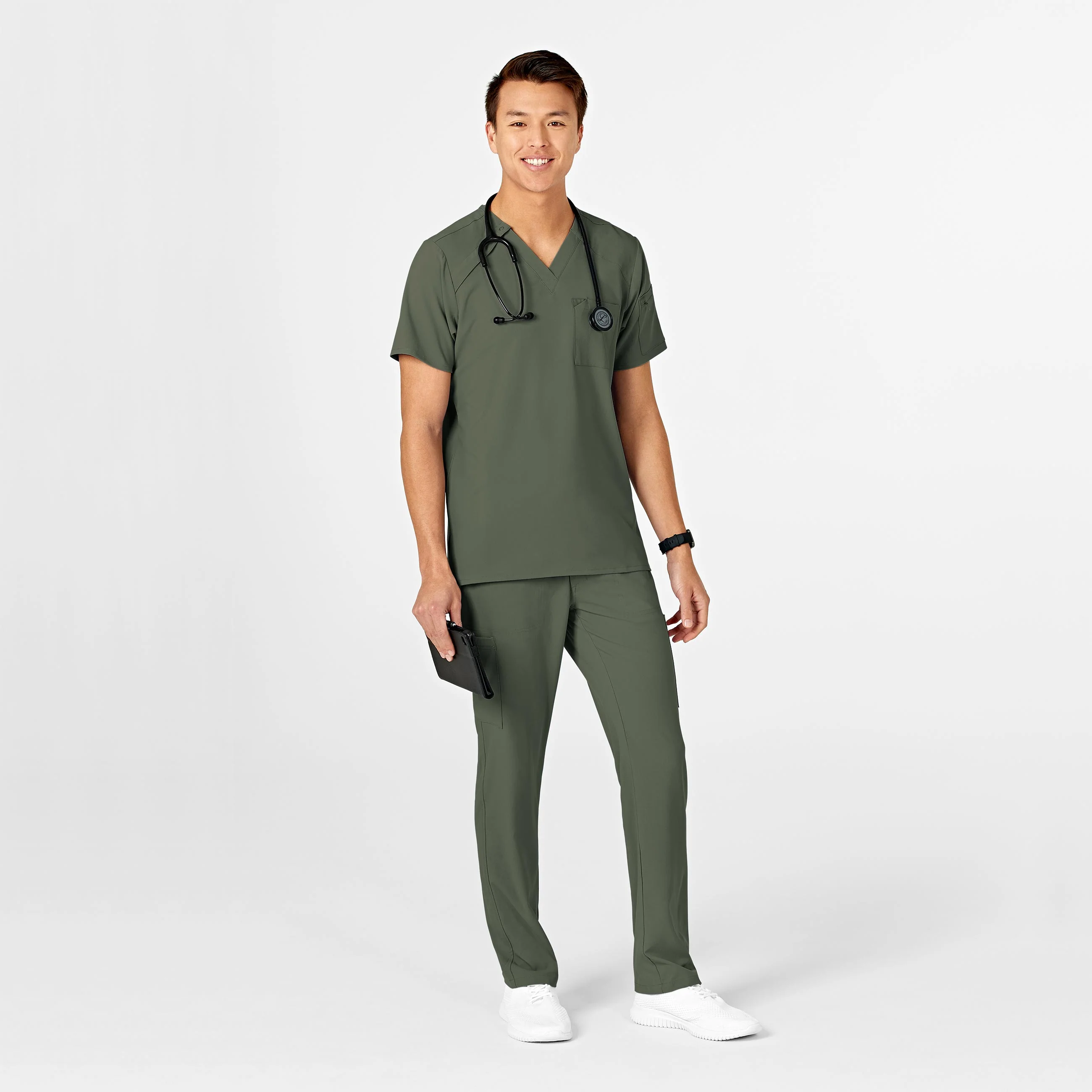RENEW Mens Straight Slim Scrub Pant - Olive - Image 3