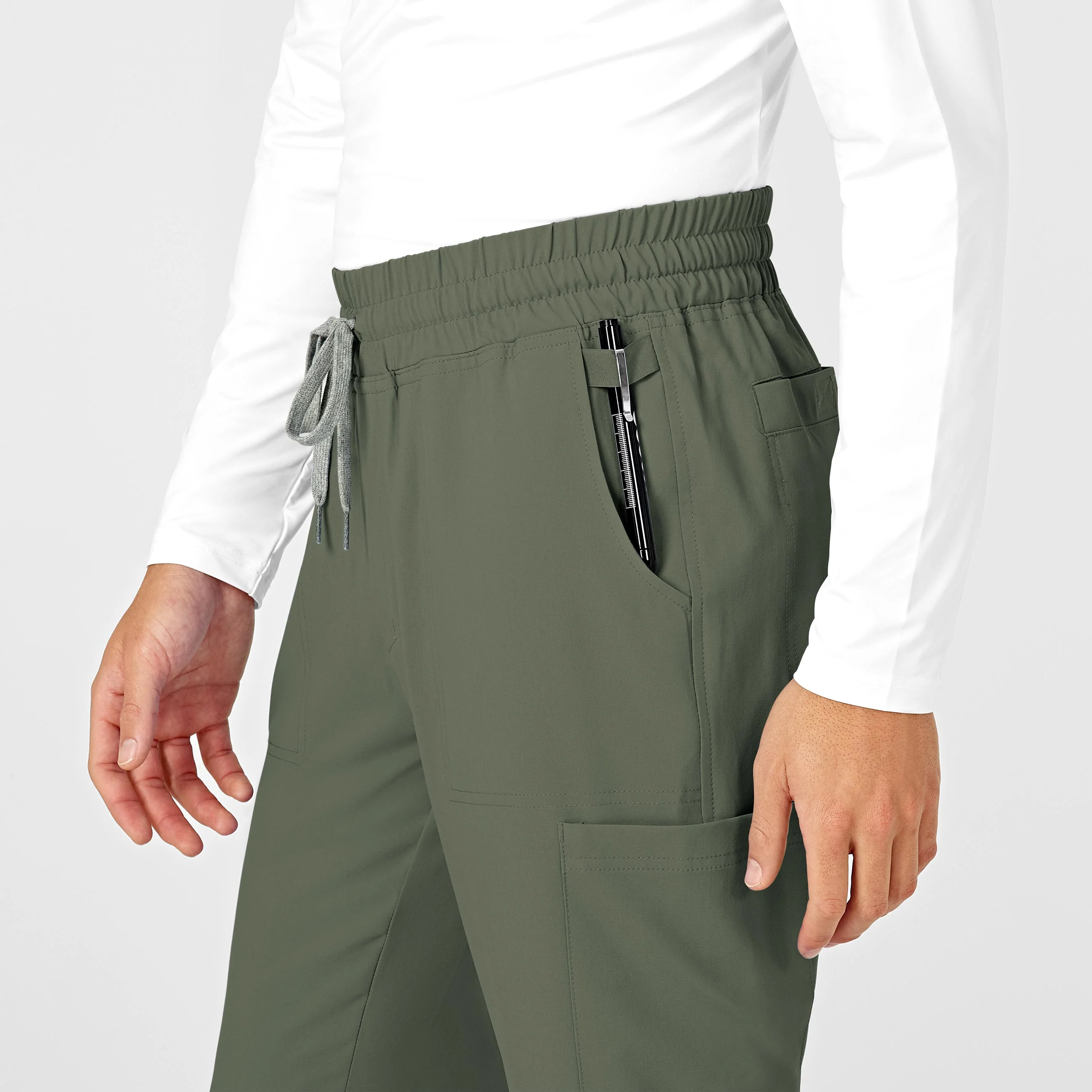 RENEW Mens Straight Slim Scrub Pant - Olive - Image 6