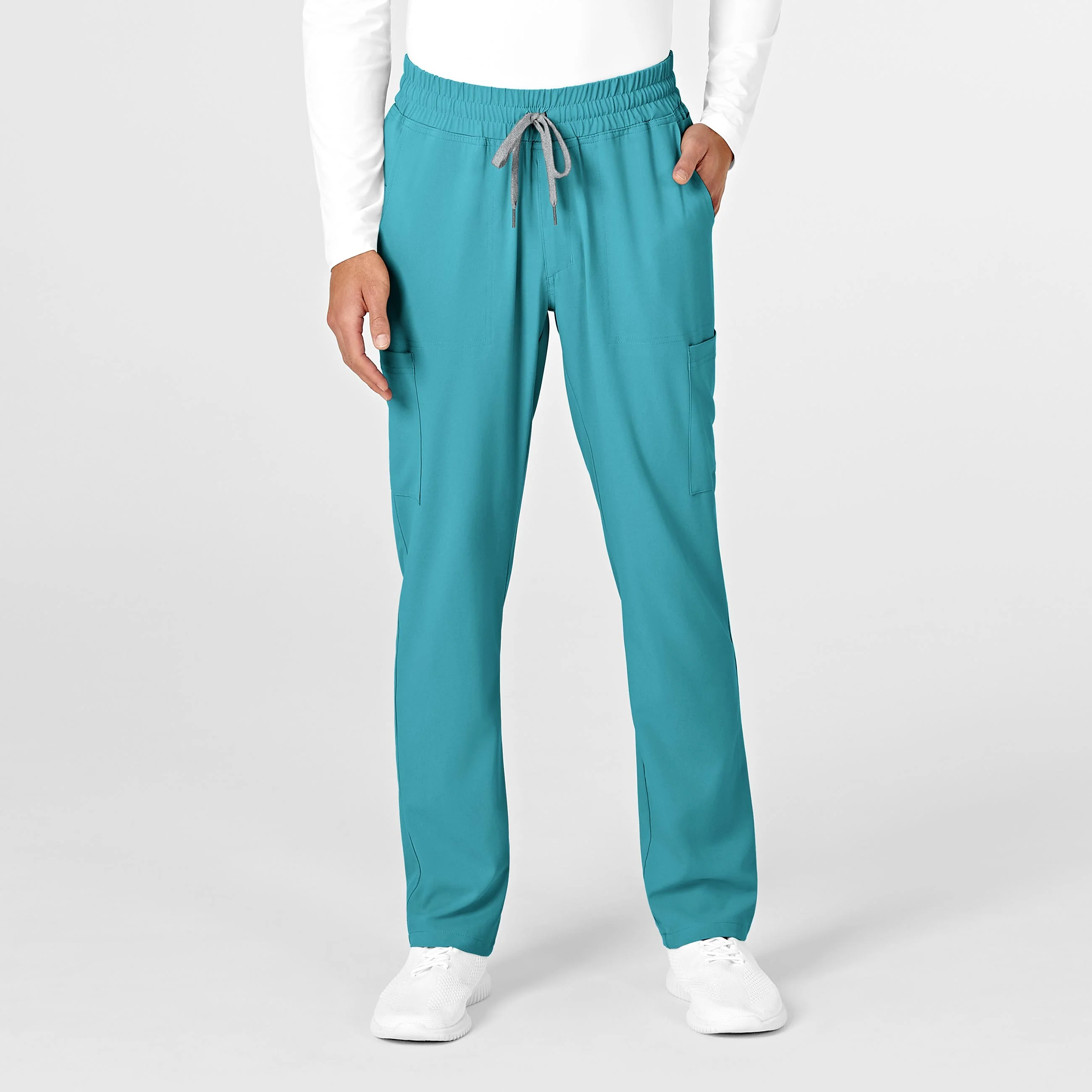 RENEW Mens Straight Slim Scrub Pant - Teal Blue - Image 4