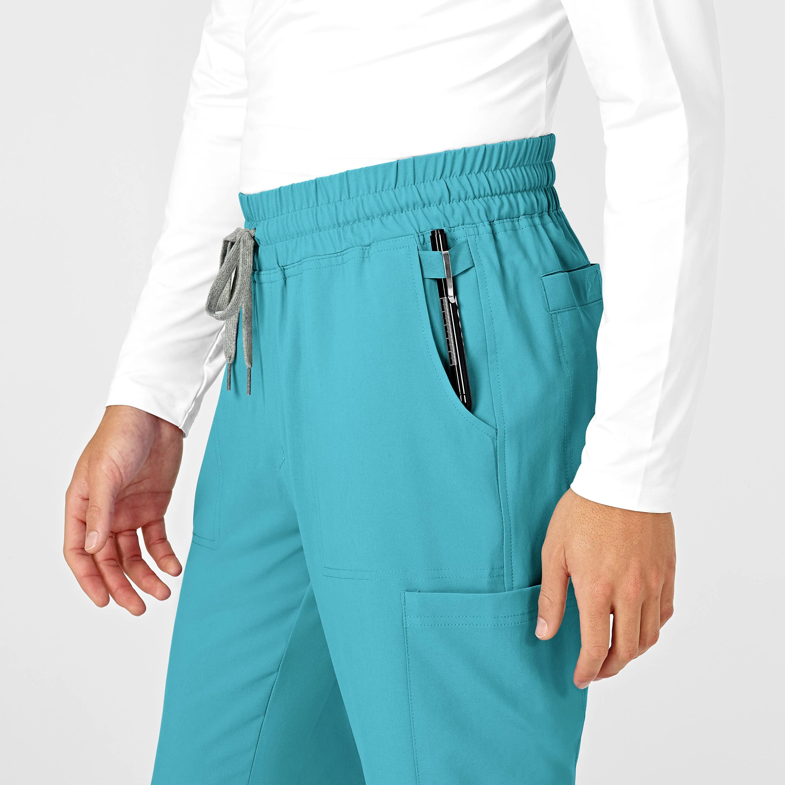 RENEW Mens Straight Slim Scrub Pant - Teal Blue - Image 6