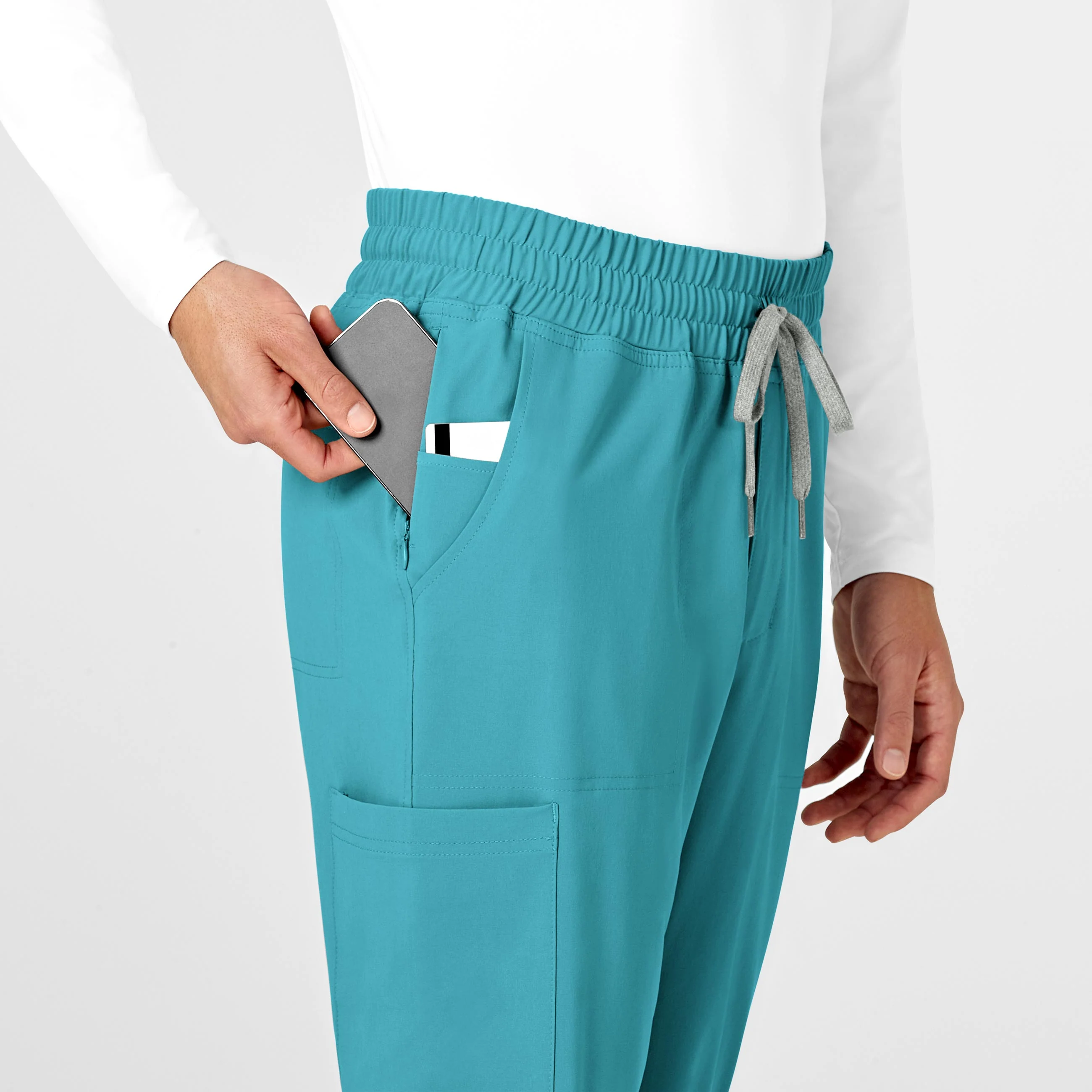 RENEW Mens Straight Slim Scrub Pant - Teal Blue - Image 7