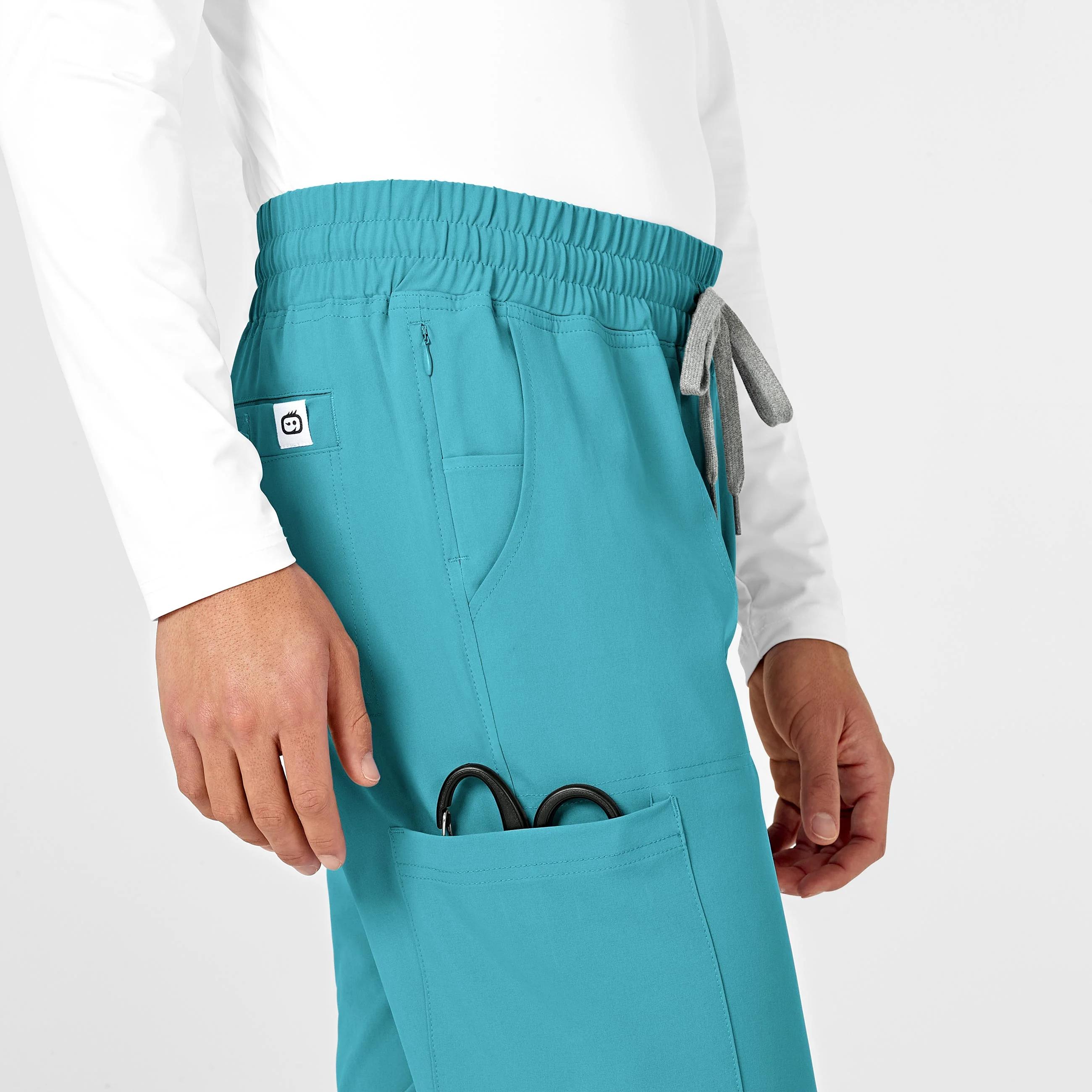 RENEW Mens Straight Slim Scrub Pant - Teal Blue - Image 8