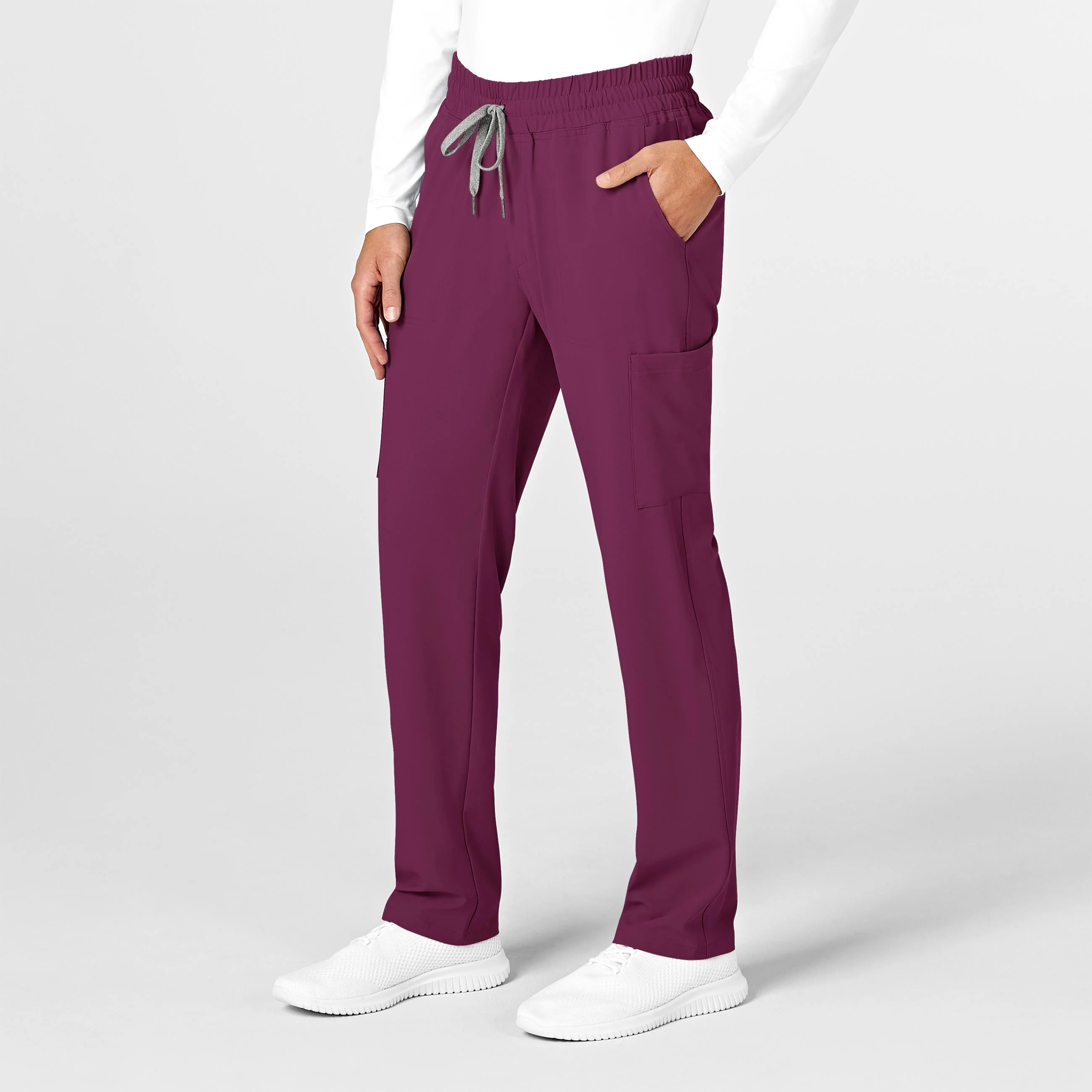 RENEW Mens Straight Slim Scrub Pant - Wine - Image 4