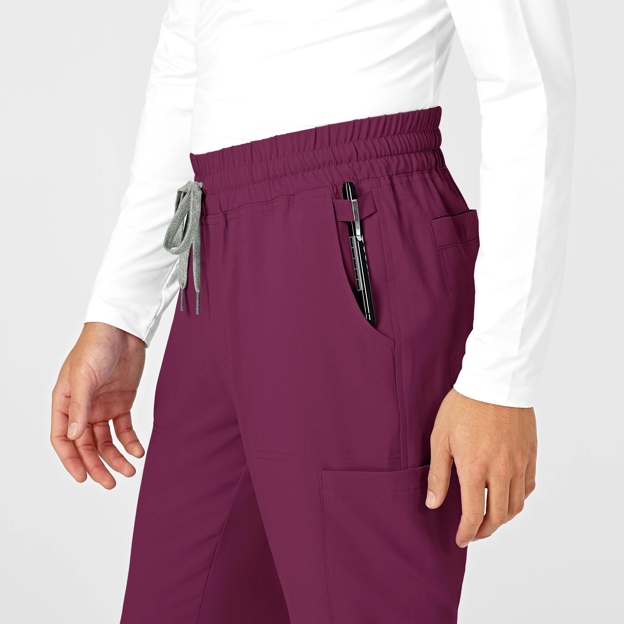 RENEW Mens Straight Slim Scrub Pant - Wine - Image 6